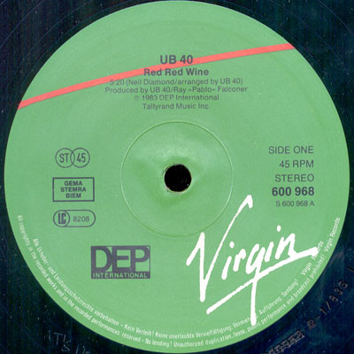 UB40 – Red Red Wine - Disc Vinil LPVG VG+ - imagine 2