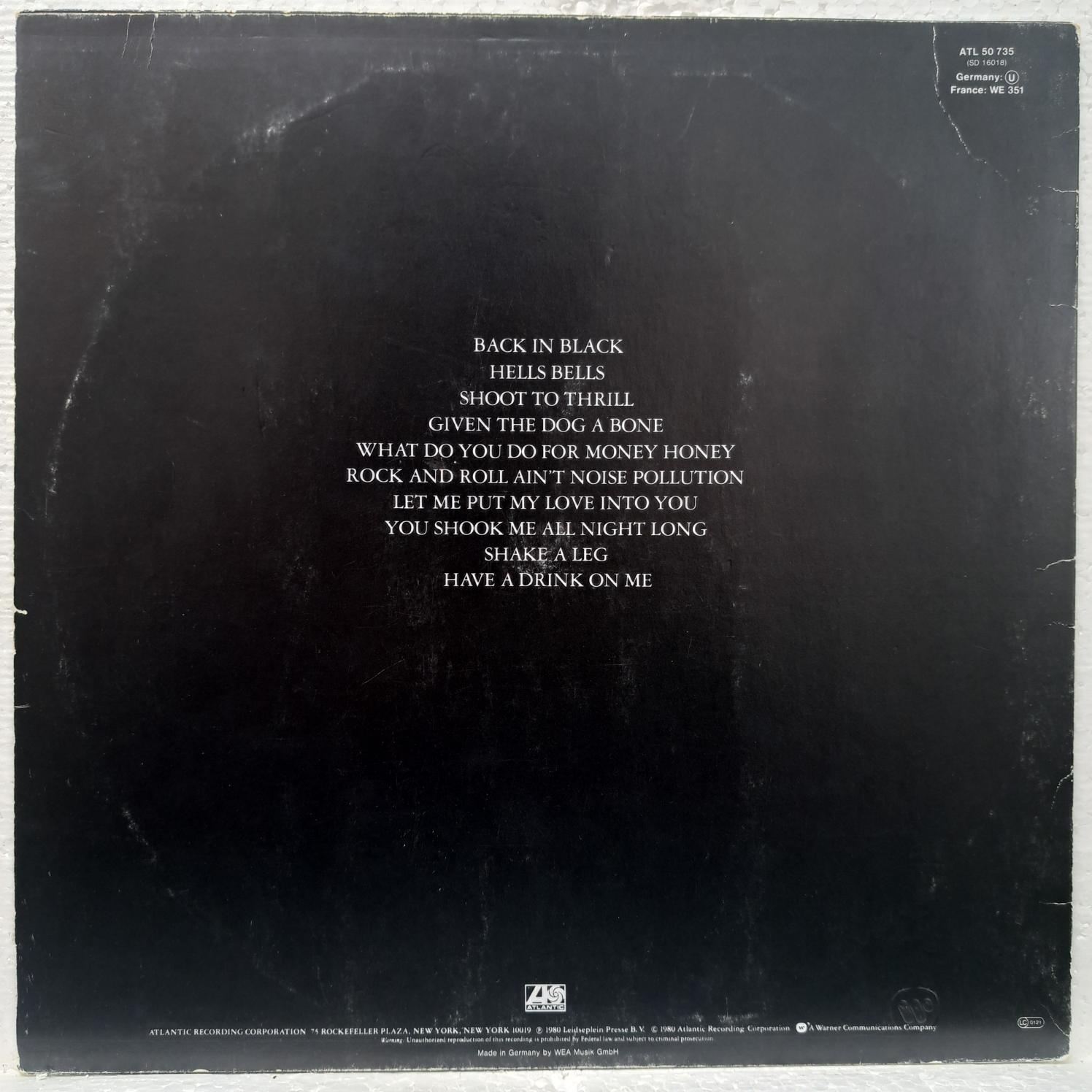 AC/DC – Back In Black - Disc VINIL LP VG+ - imagine 3