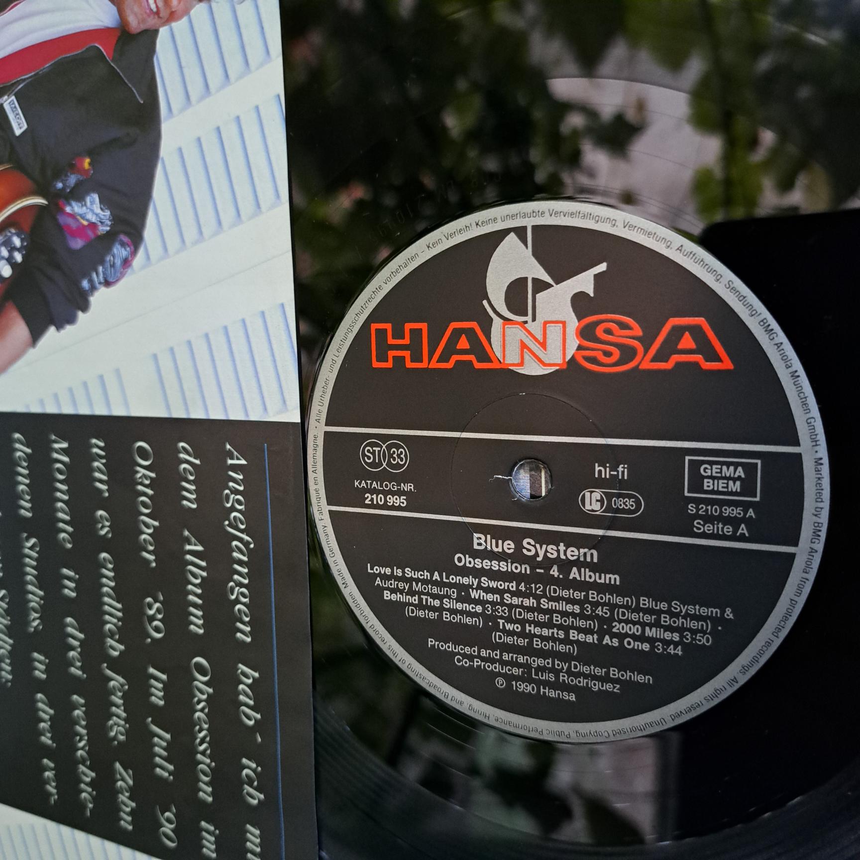 Blue System – Obsession - Disc VINIL LP EX - imagine 2