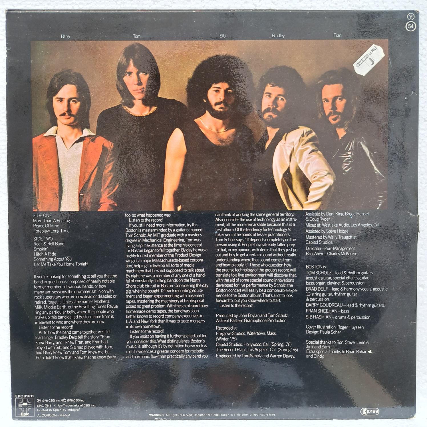 Boston – Boston - Disc VINIL LP VG VG+ - imagine 3