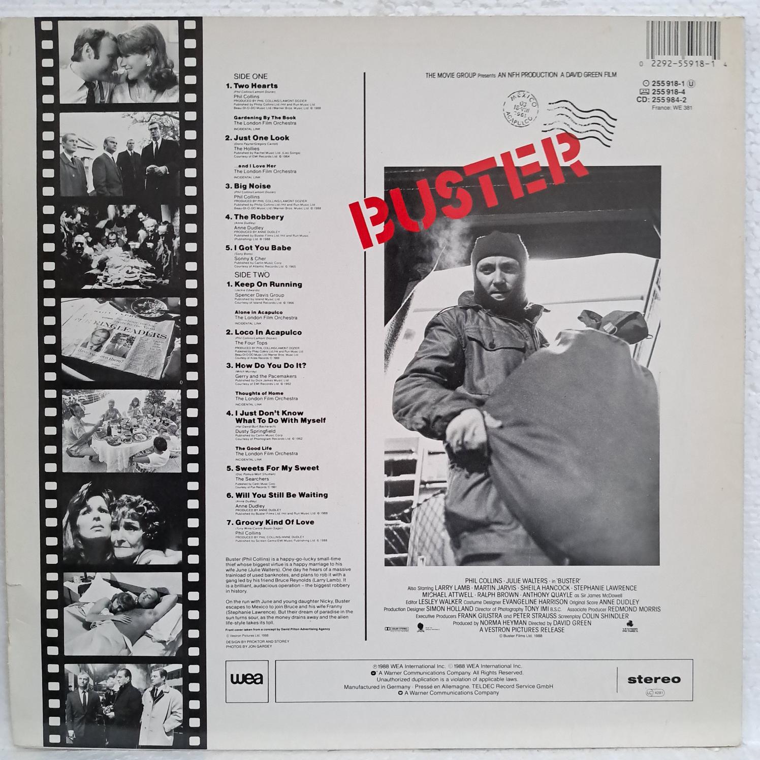 Buster - Original Motion Picture Soundtrack - Phil Collins, The London Film Orchestra, The Hollies, Dusty Springfield - Disc Vinil LP EX - imagine 3