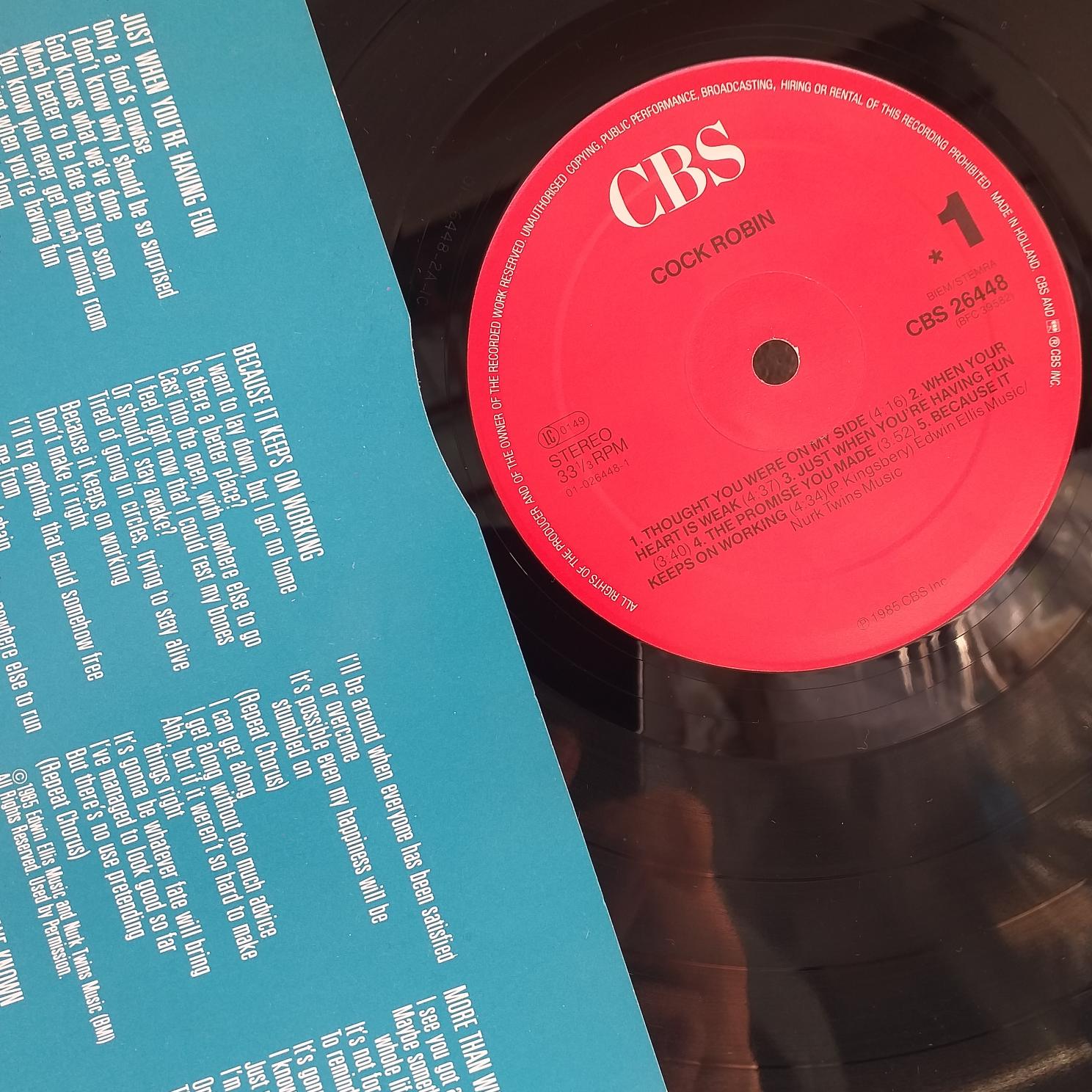 Cock Robin – Cock Robin - Disc VINIL LP EX - imagine 2