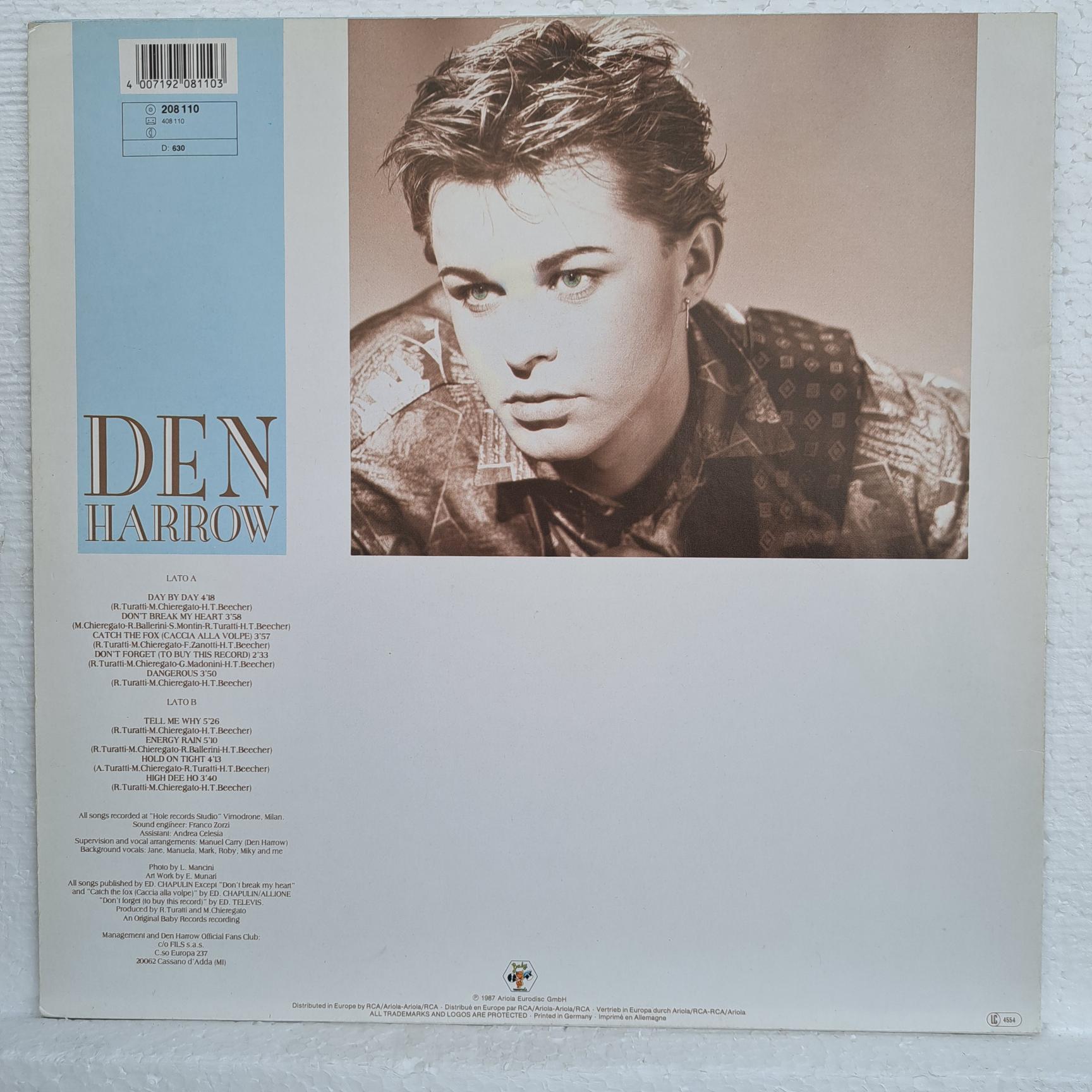 Den Harrow – Day By Day - Disc VINIL LP VG VG+ - imagine 3