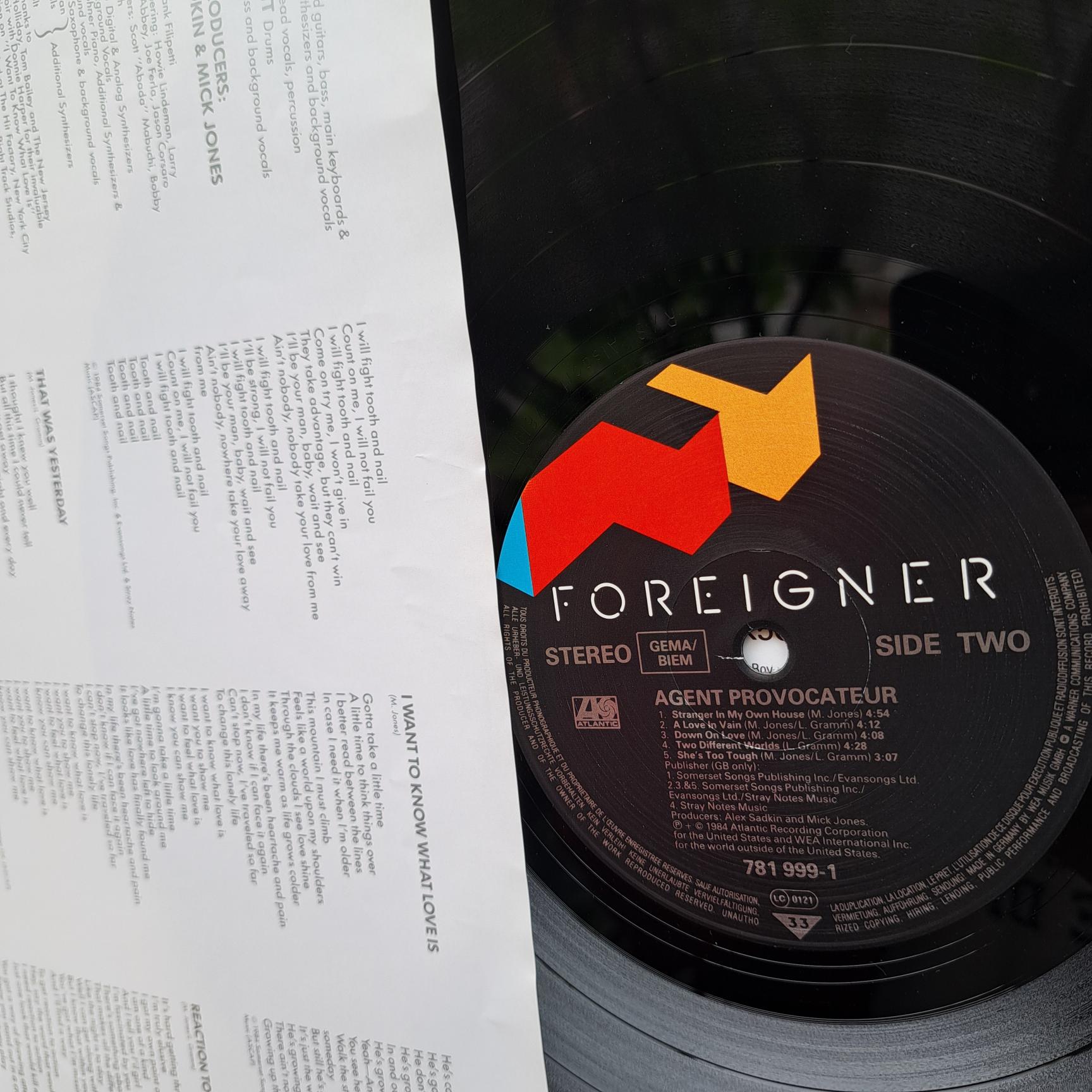 Foreigner – Agent Provocateur - Disc VINIL LP VG (resigilat) - imagine 2