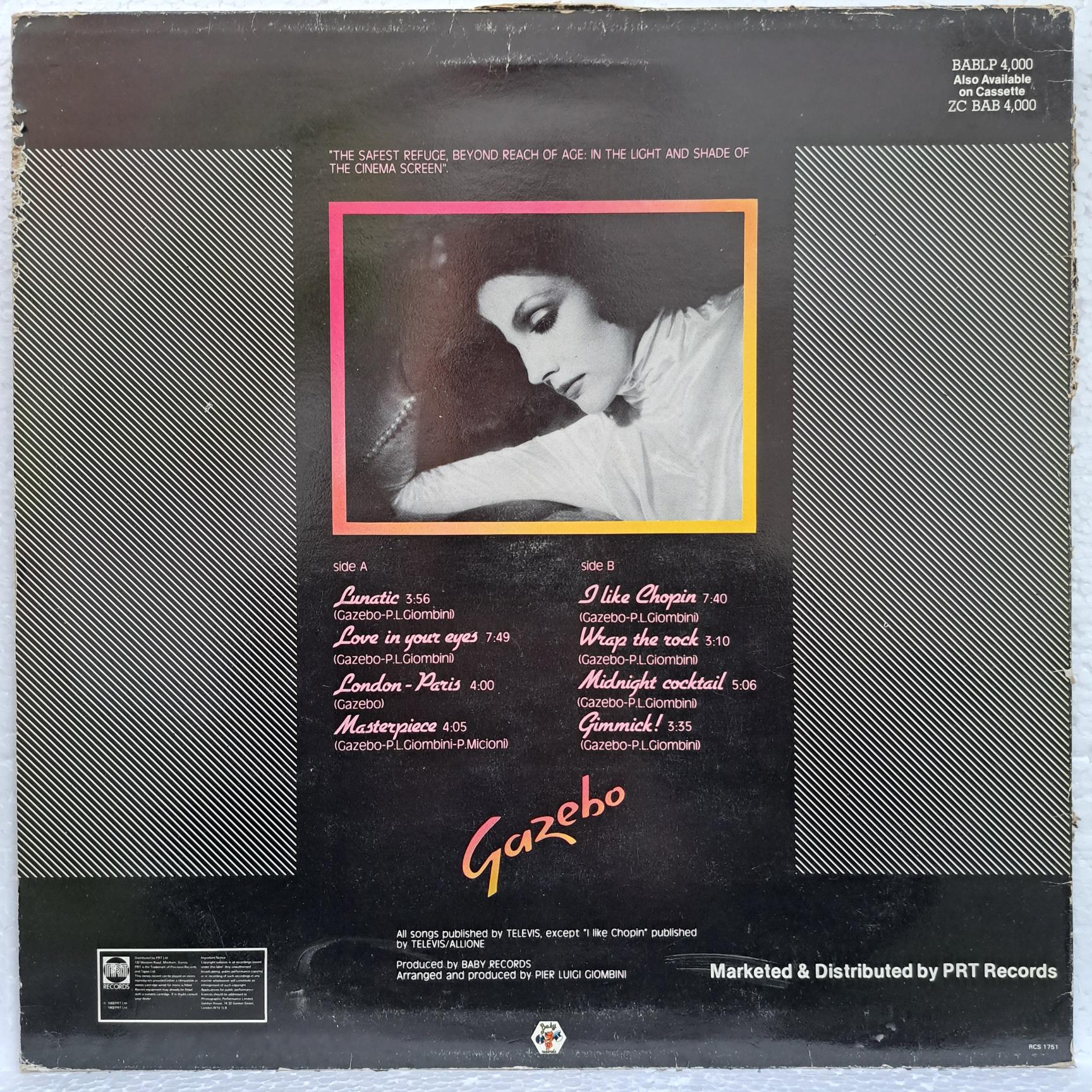 Gazebo – Gazebo - Disc VINIL LP VG VG- - imagine 3