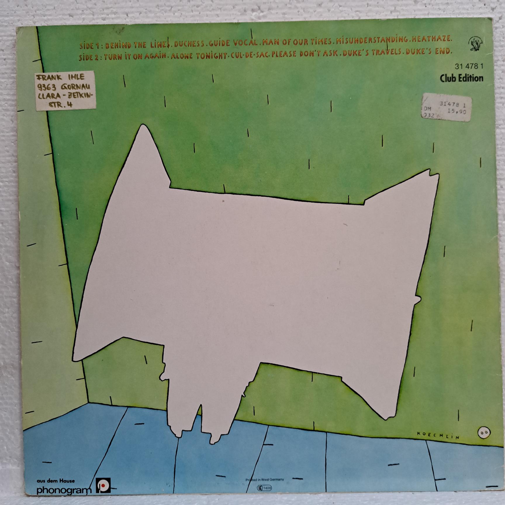 Genesis – Duke - Disc VINIL LP VG VG+ - imagine 2