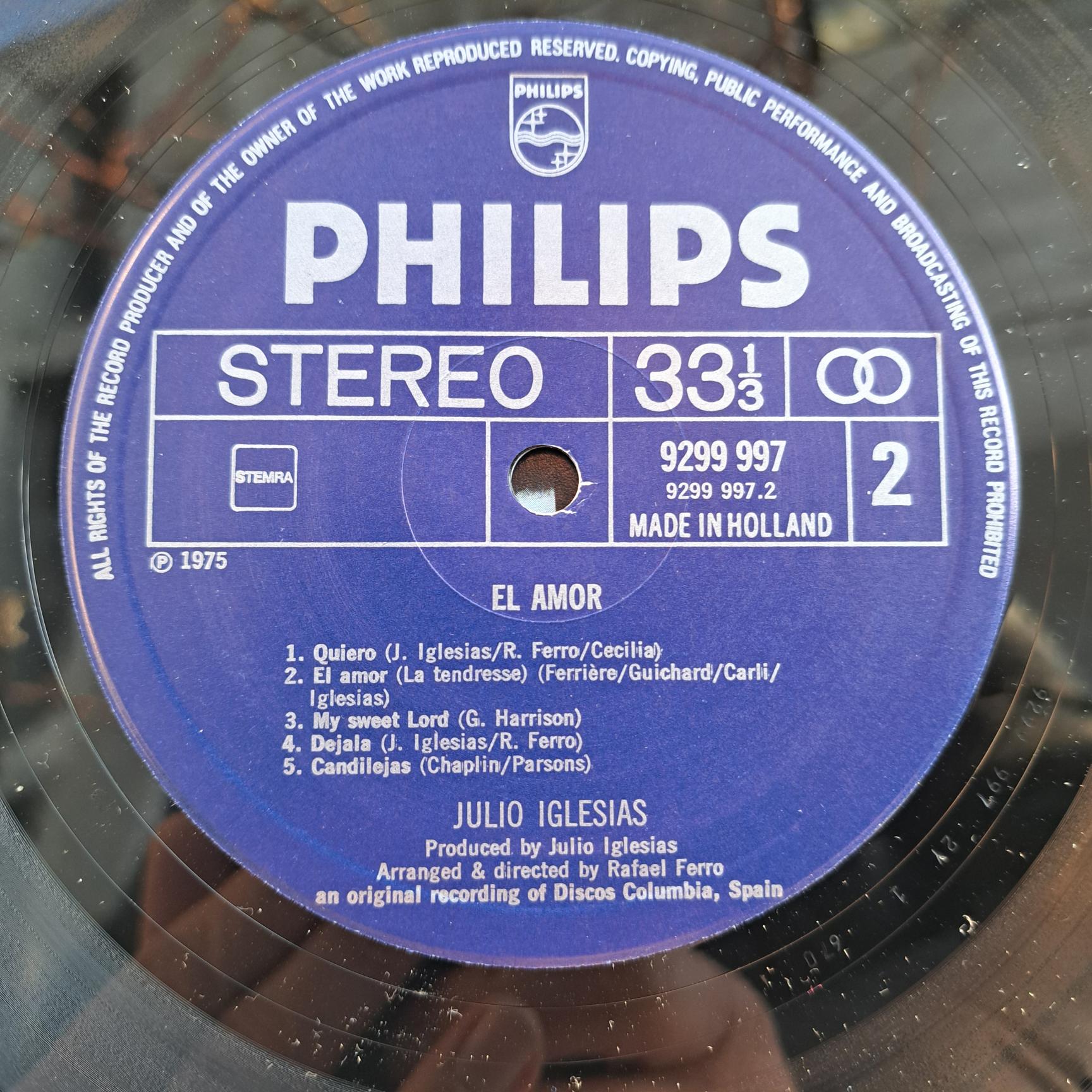 Julio Iglesias – El Amor - Disc VINIL LP VG+ - imagine 2