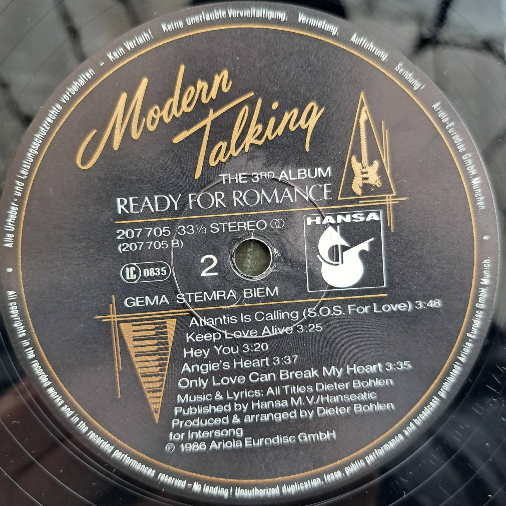 Modern Talking – Ready For Romance - The 3rd Album Disc VINIL LP VG VG+ - imagine 3