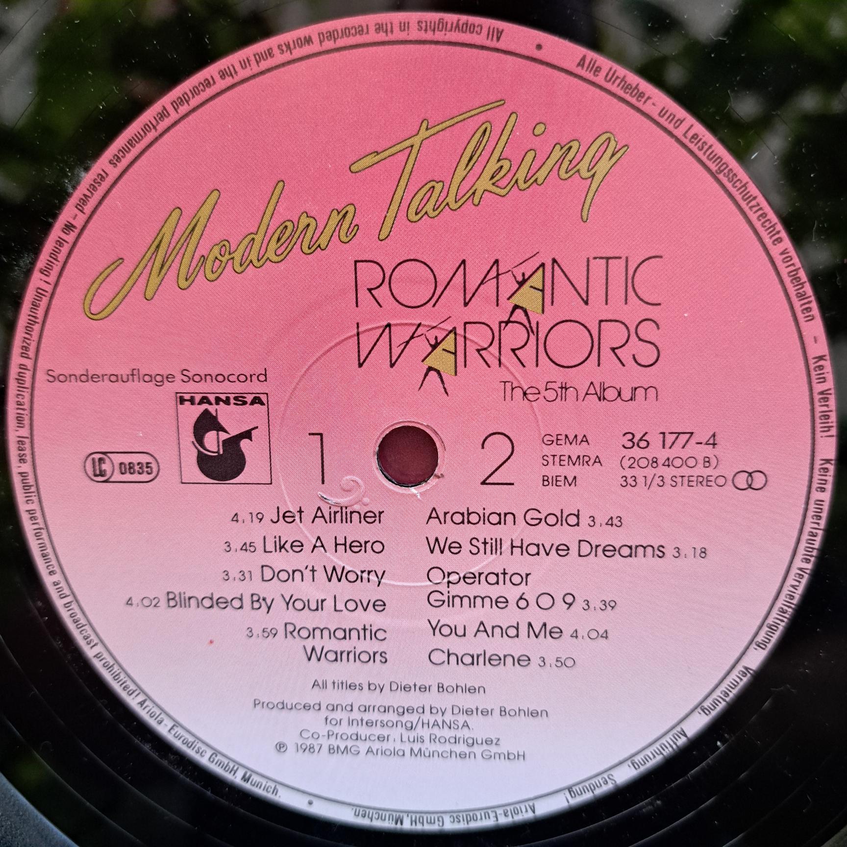Modern Talking – Romantic Warriors - The 5th Album – Disc VINIL LP EX - imagine 3