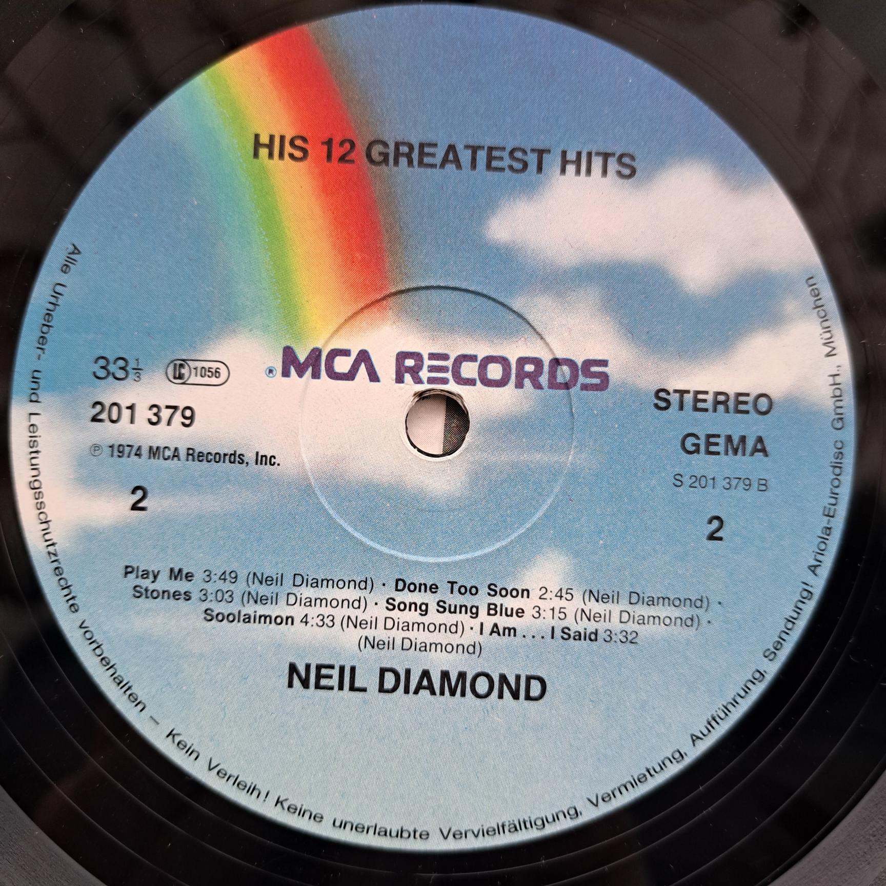 Neil Diamond – His 12 Greatest Hits - Disc Vinil LP VG - imagine 3