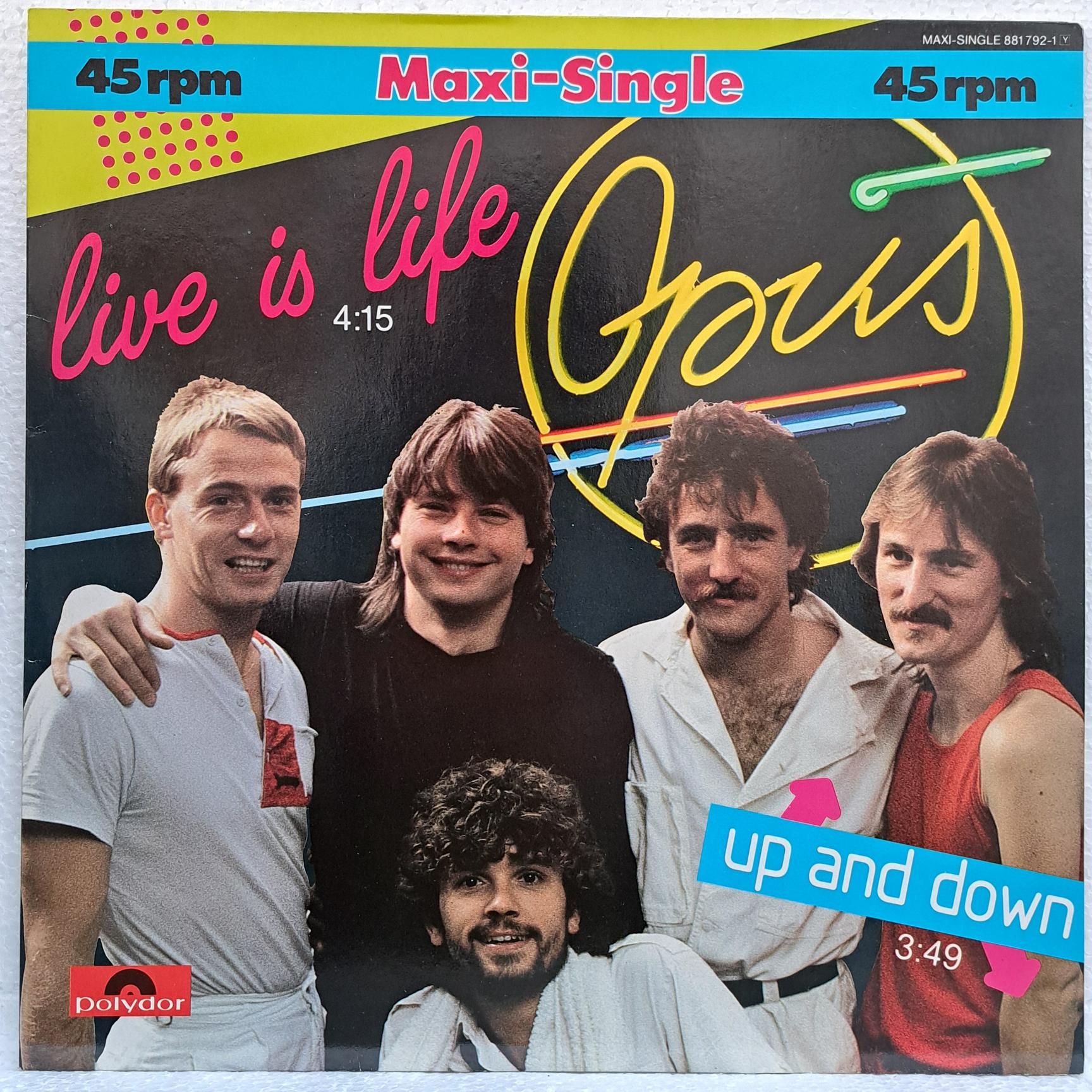 Opus – Live Is Life - Disc VINIL MAXI 45 RPM EX - imagine 3