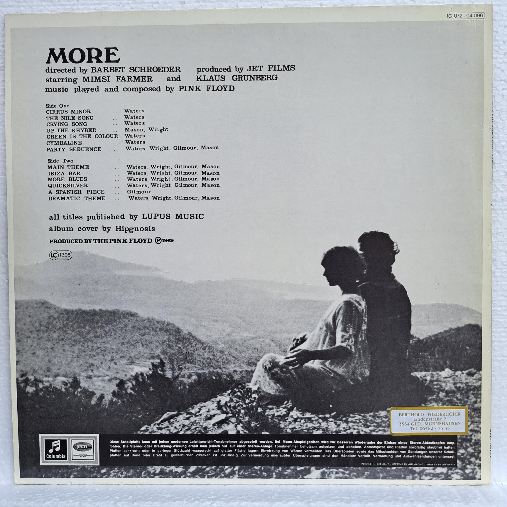 Pink Floyd – Soundtrack From The Film "More" - Disc VINIL LP VG VG- - imagine 3