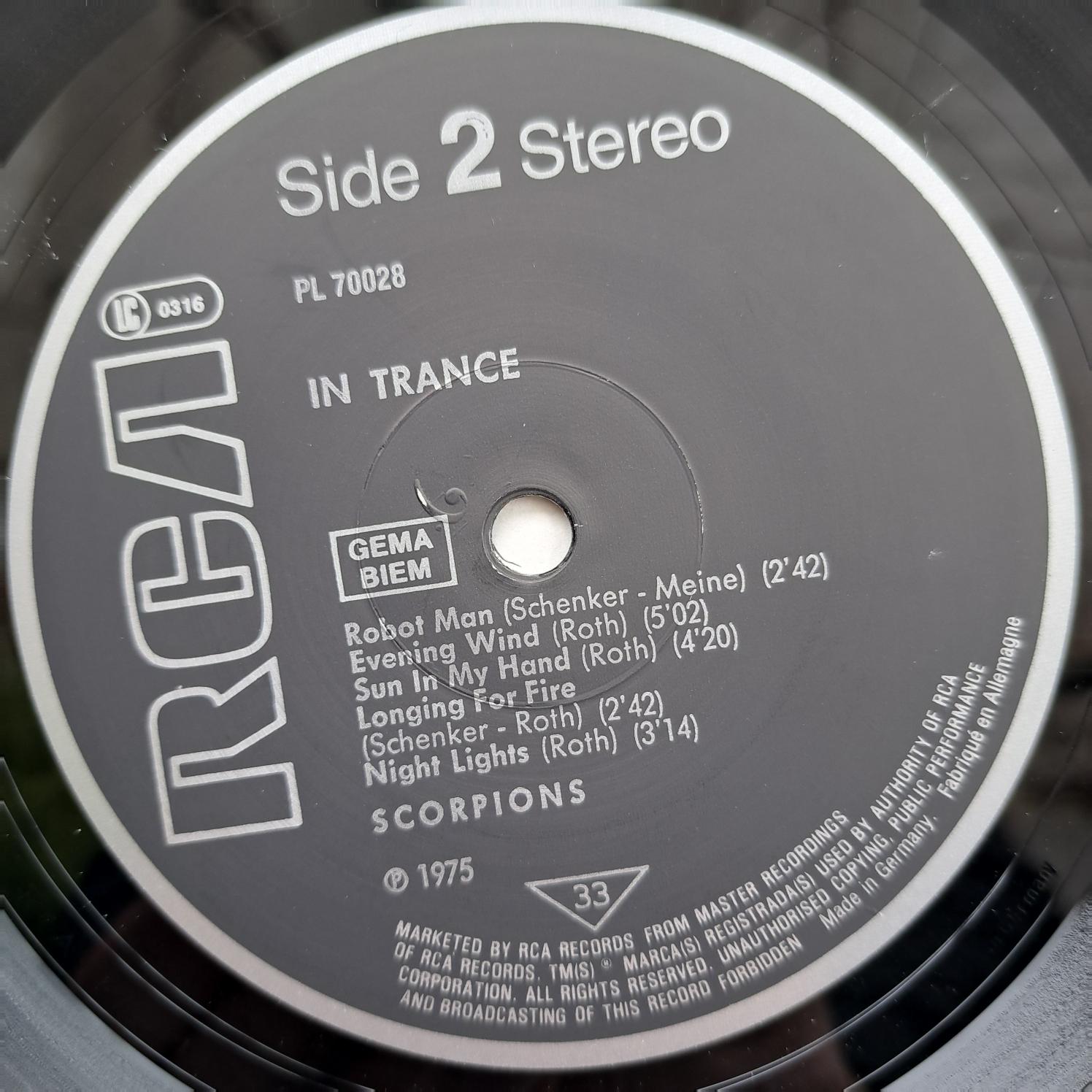 Scorpions – In Trance Disc VINIL LP VG VG+ - imagine 2