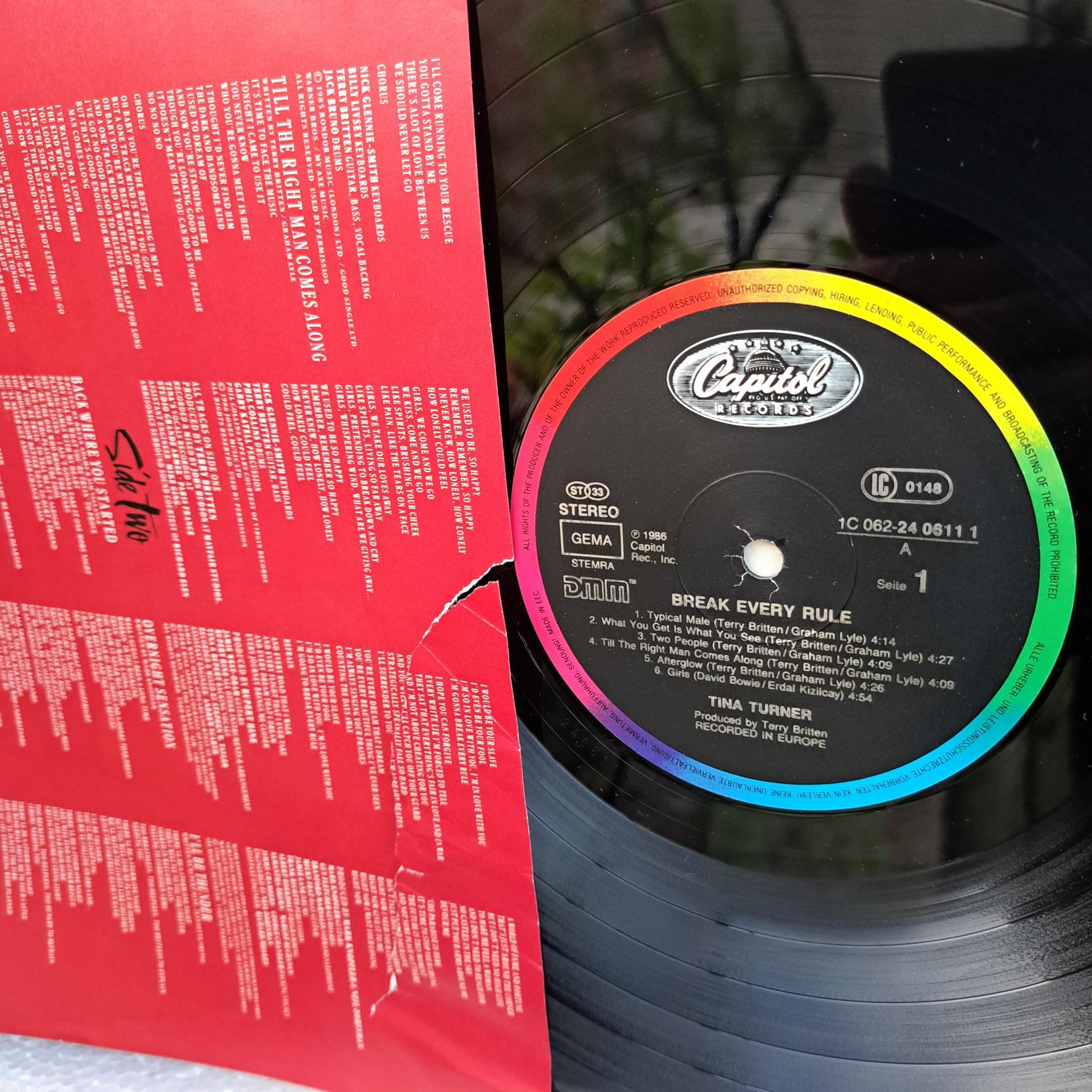 Tina Turner – Break Every Rule - Disc VINIL LP VG+ - imagine 2