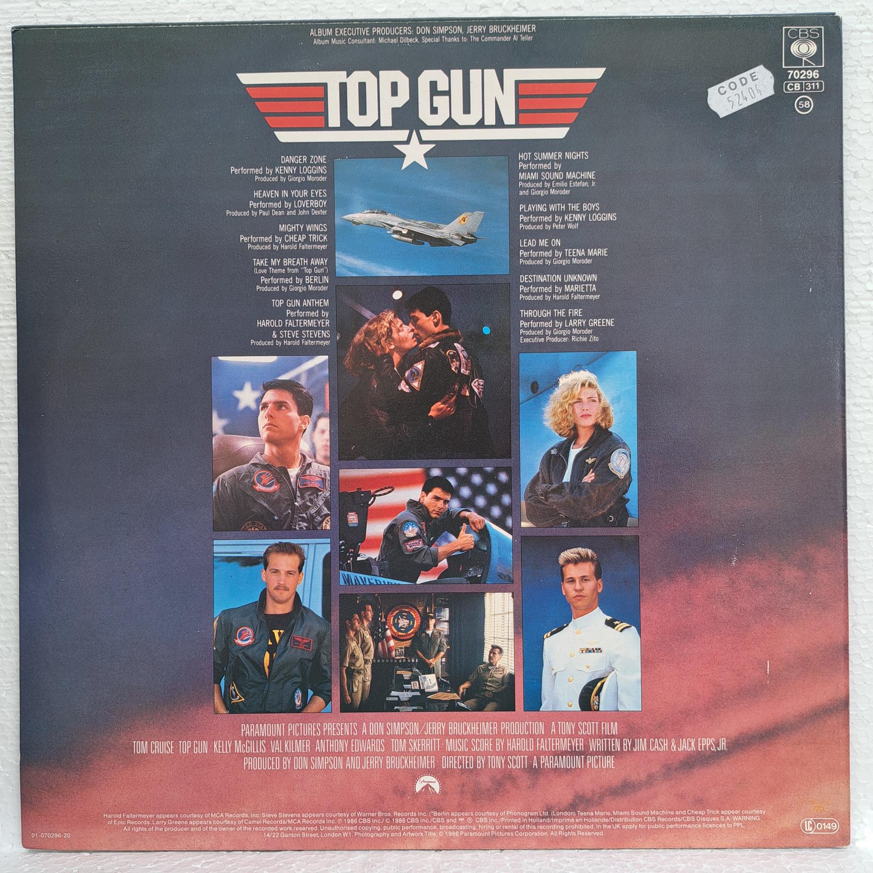 Top Gun (Original Motion Picture Soundtrack) - Disc VINIL LP VG - imagine 3