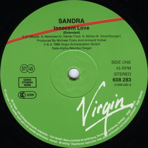 Sandra – Innocent Love - Disc VINIL LP VG VG+ - imagine 2