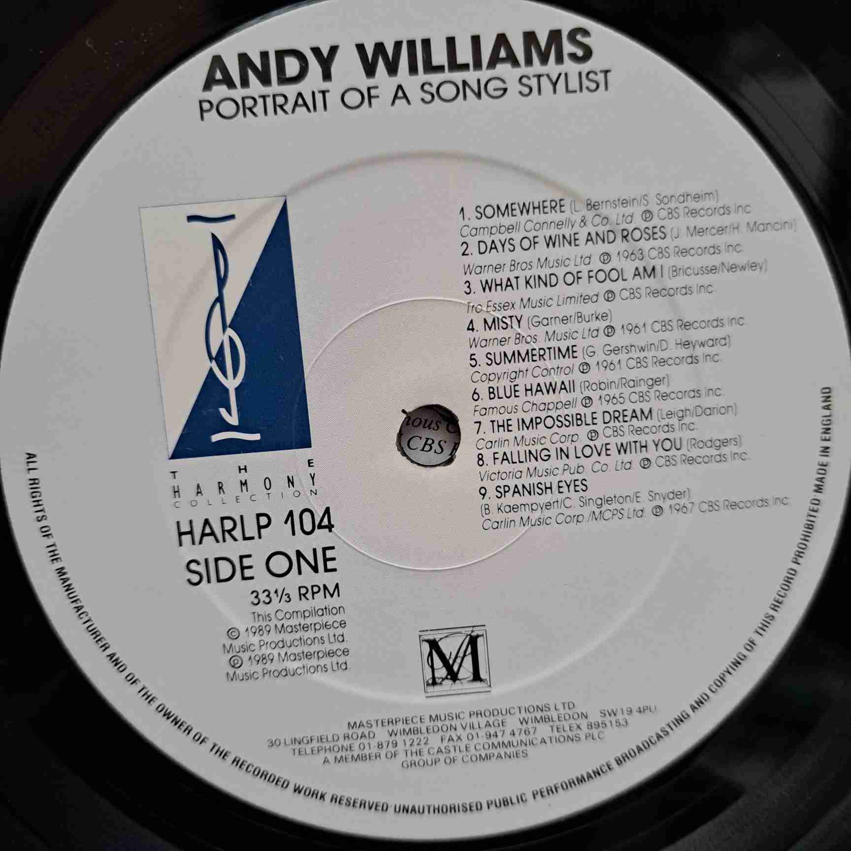 Andy Williams – Portrait Of A Song Stylist - Disc VINIL LP VG VG+ - imagine 2