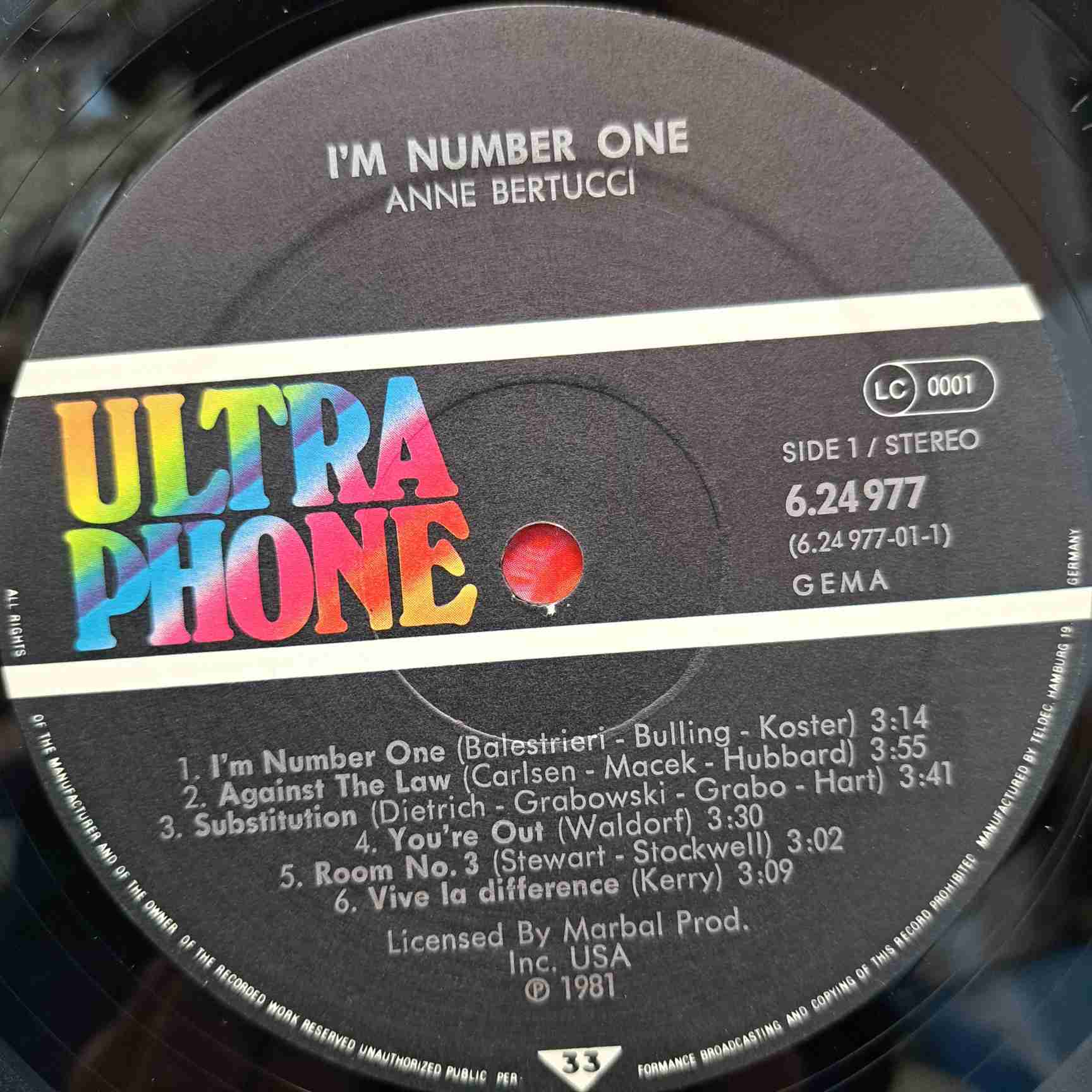 Anne Bertucci – I'm Number One - Disc VINIL LP VG+ - imagine 2