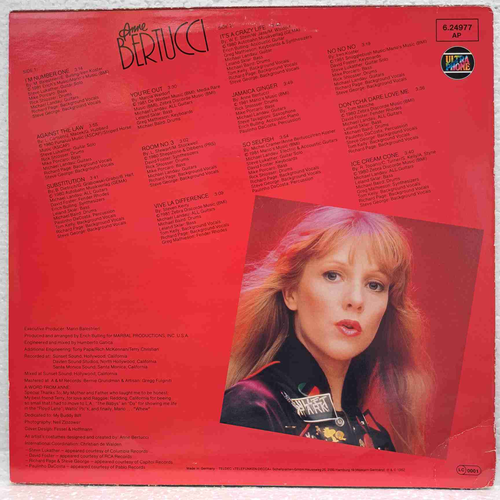 Anne Bertucci – I'm Number One - Disc VINIL LP VG+ - imagine 3