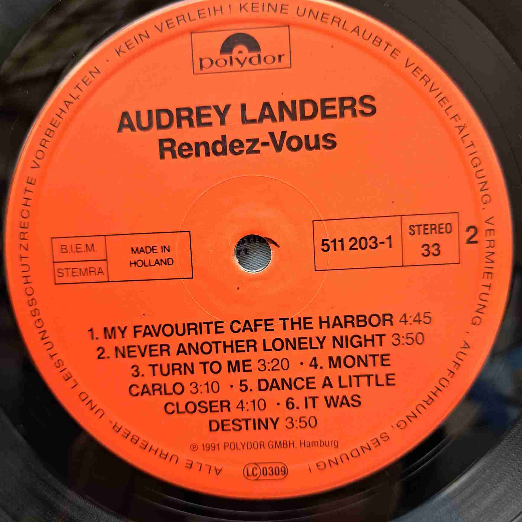 Audrey Landers – Rendez-Vous - Disc VINIL LP VG+ - imagine 2