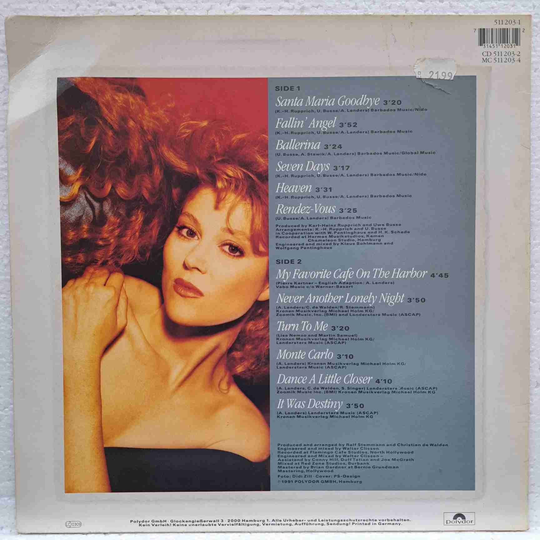 Audrey Landers – Rendez-Vous - Disc VINIL LP VG+ - imagine 3