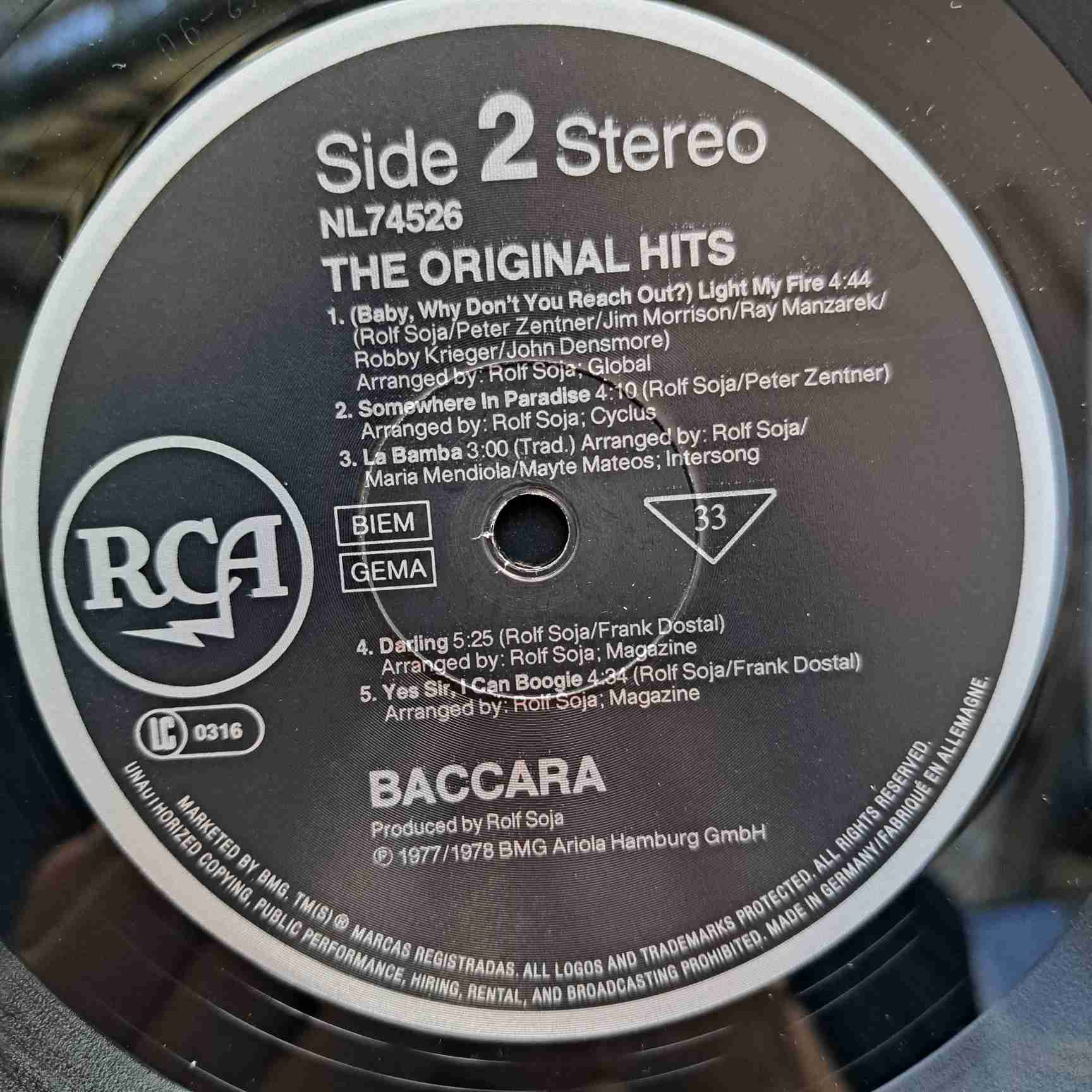 Baccara – The Original Hits - Disc VINIL LP VG+ - imagine 2