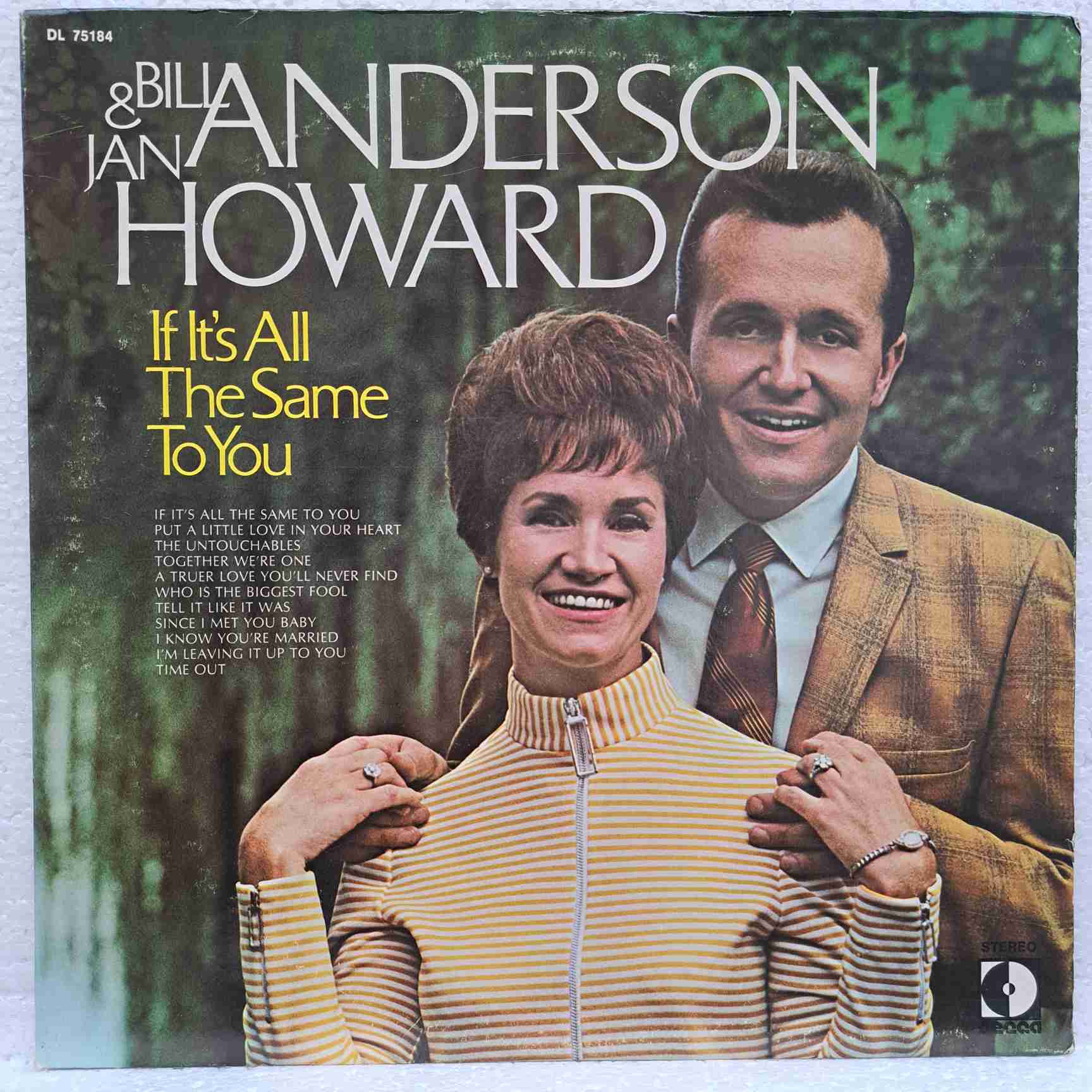 Bill Anderson And Jan Howard – If It's All The Same To You - Disc VINIL LP VG VG+ US