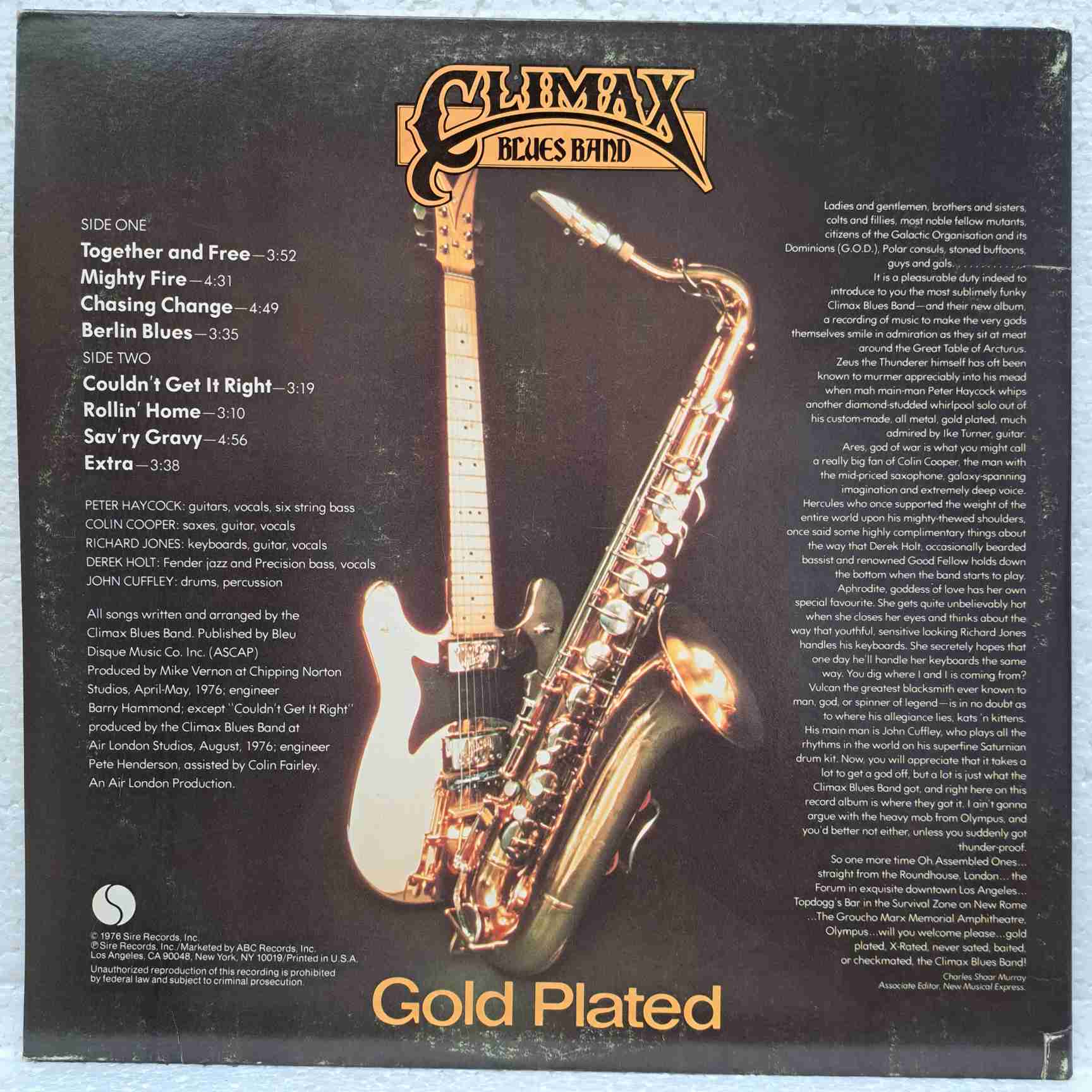 Climax Blues Band – Gold Plated - Disc VINIL LP VG VG+ US - imagine 3