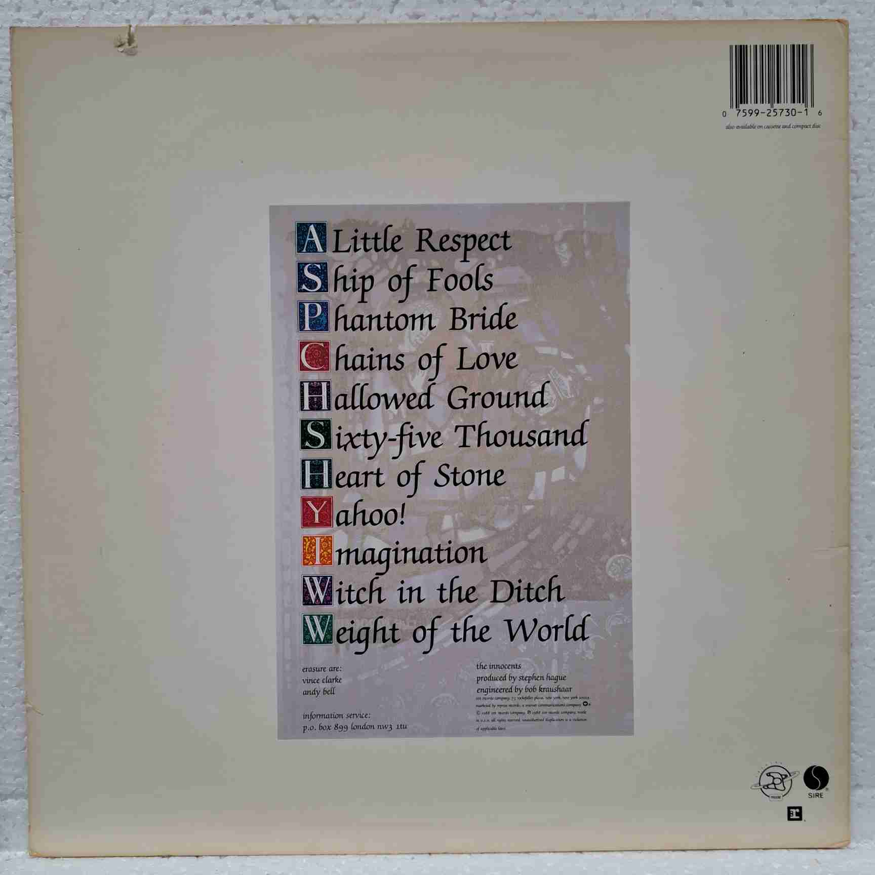 Erasure – The Innocents - Disc VINIL LP VG+ US - imagine 3