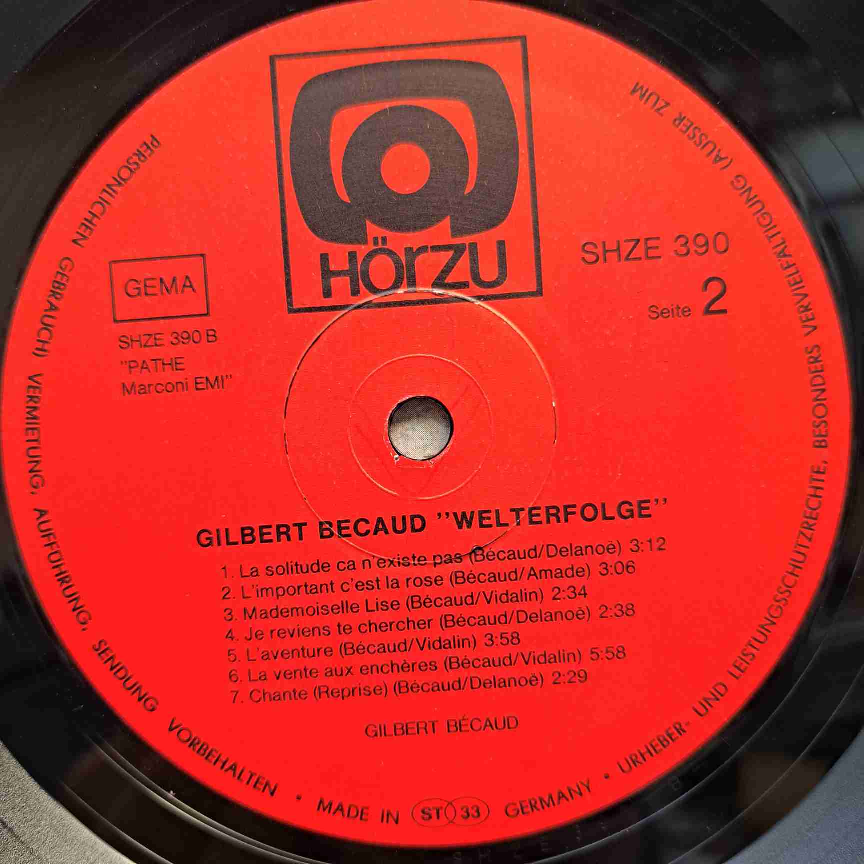 Gilbert Bécaud – Welterfolge - Disc VINIL LP VG VG+ - imagine 2