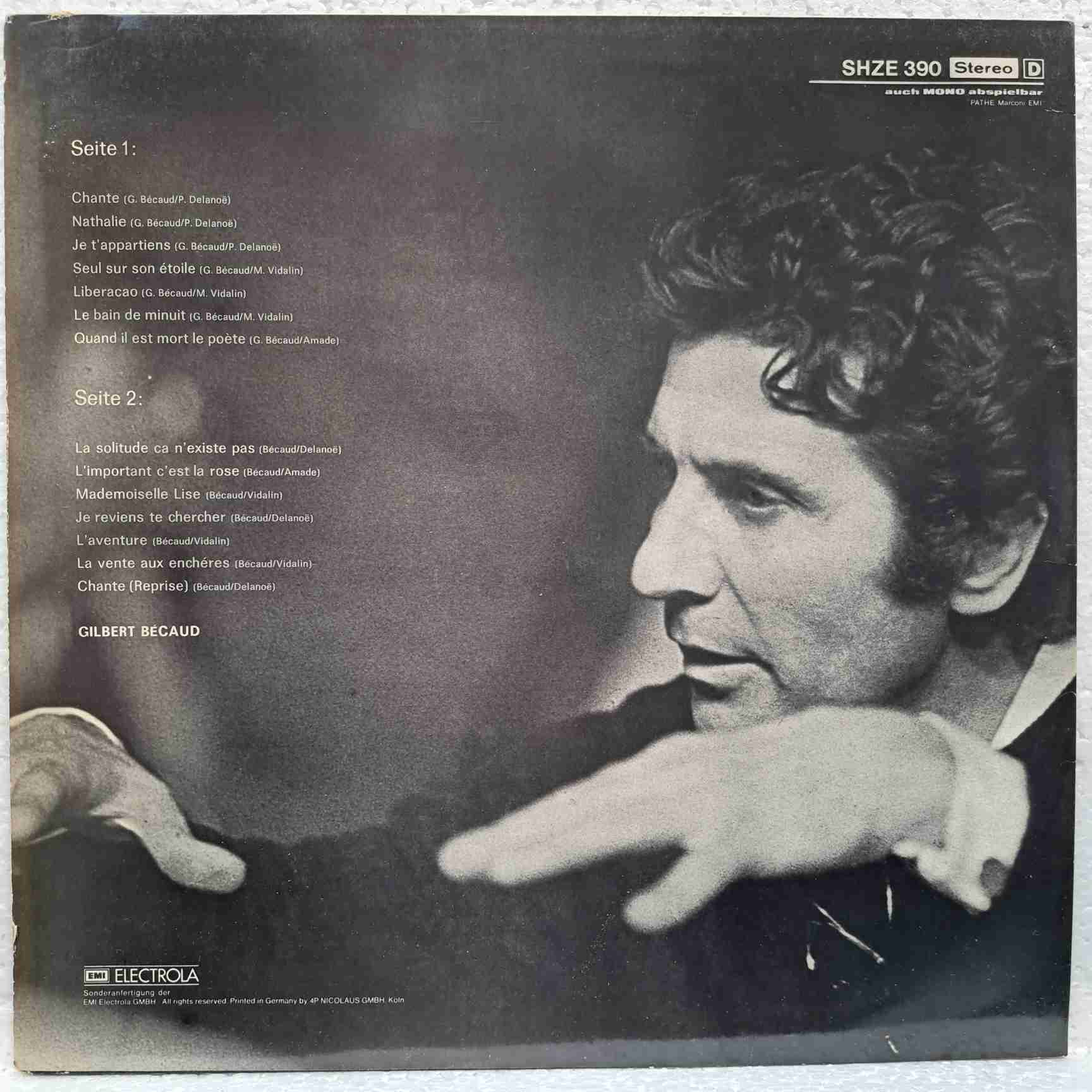 Gilbert Bécaud – Welterfolge - Disc VINIL LP VG VG+ - imagine 3