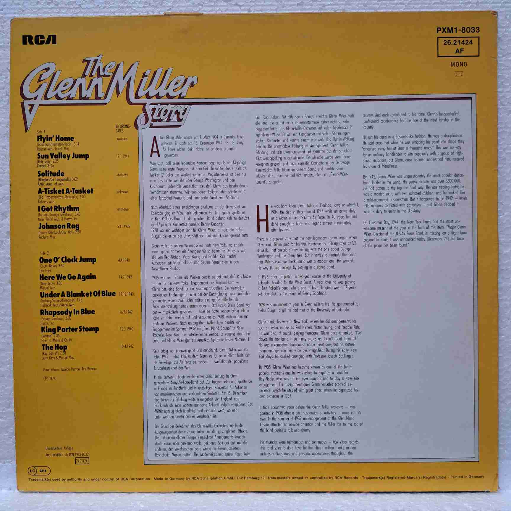 Glenn Miller – The Glenn Miller Story Volume 2 - Disc VINIL LP VG - imagine 3