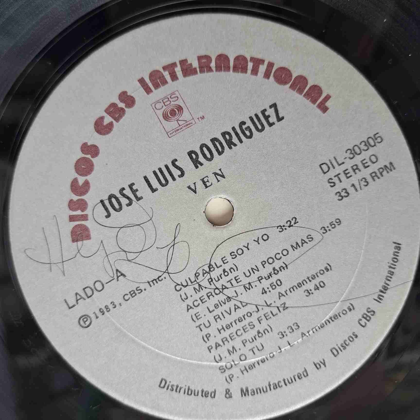José Luis Rodríguez – Ven - Disc VINIL LP VG VG+ - imagine 2