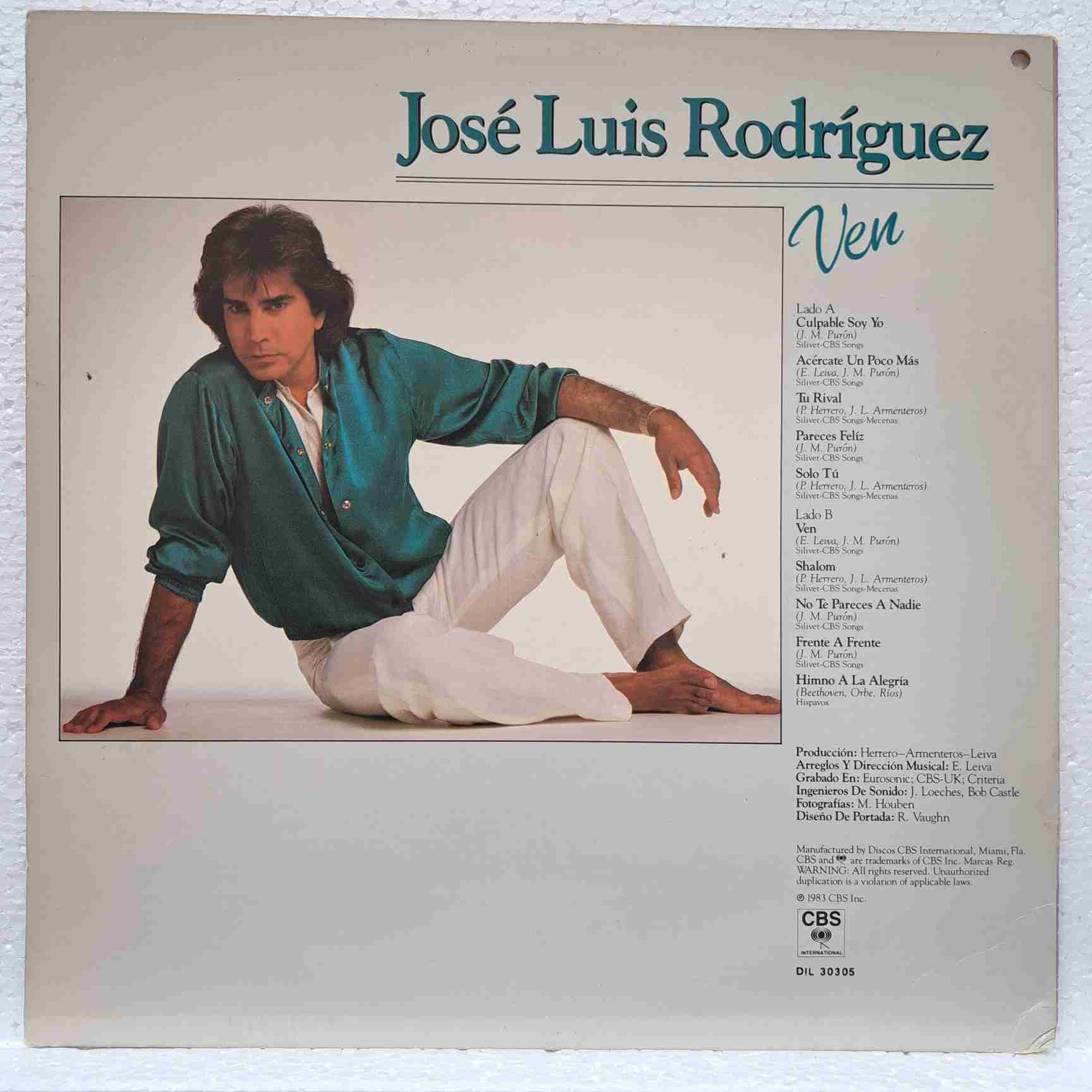 José Luis Rodríguez – Ven - Disc VINIL LP VG VG+ - imagine 3