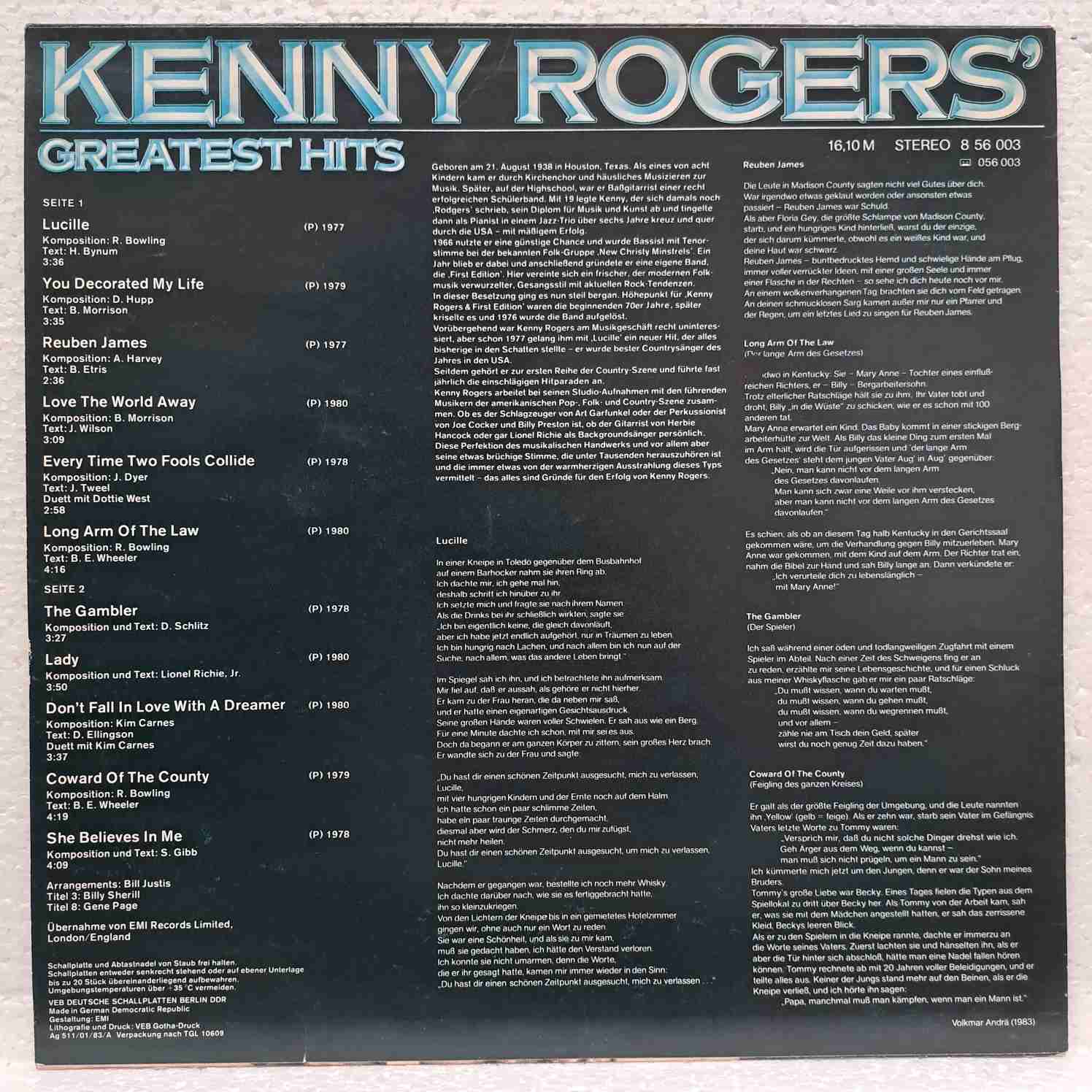 Kenny Rogers – Greatest Hits - Disc VINIL LP VG+ - imagine 3