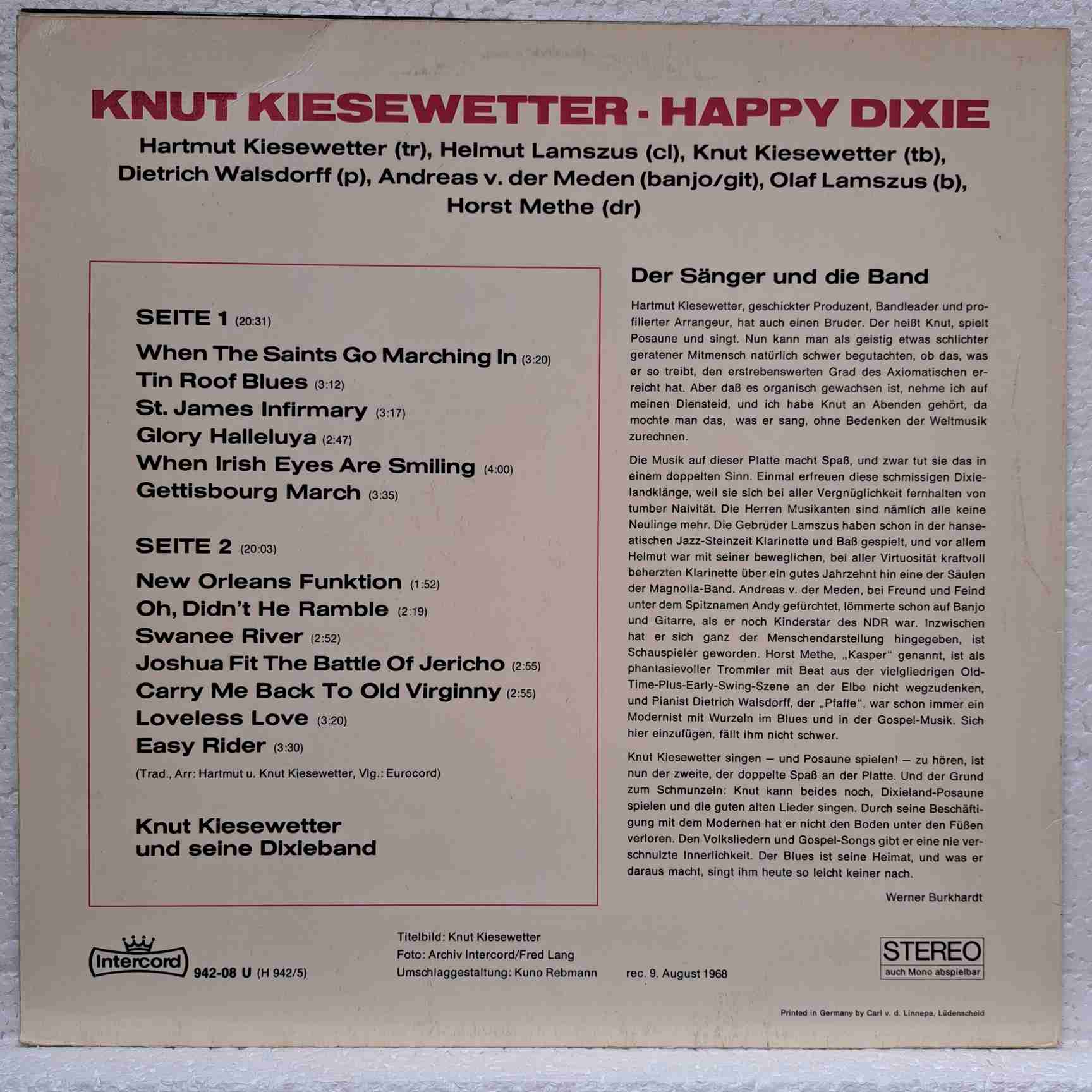 Knut Kiesewetter – Happy Dixie - Disc VINIL LP VG - imagine 3
