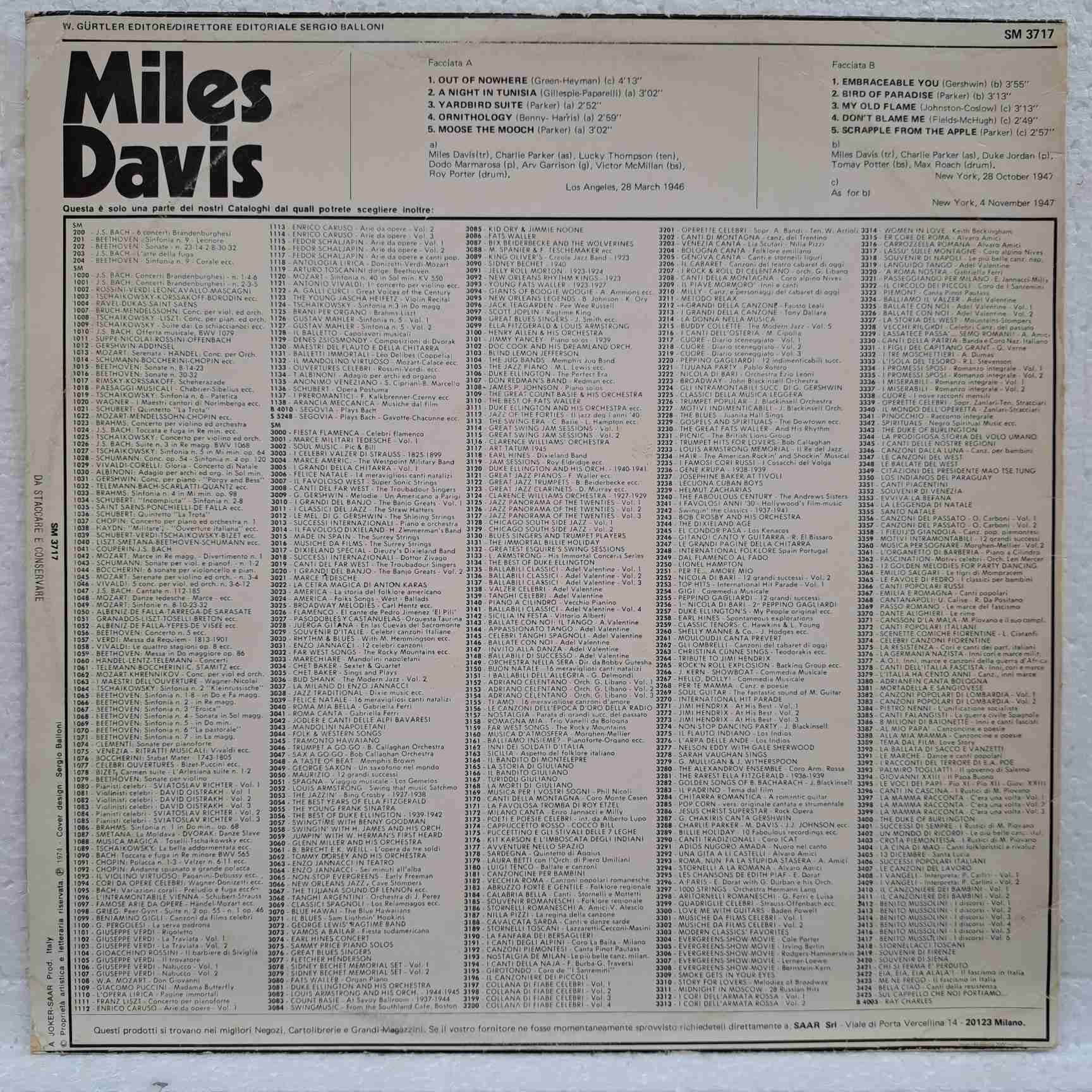 Miles Davis – Miles Davis - Disc VINIL LP VG VG+ Italy - imagine 3