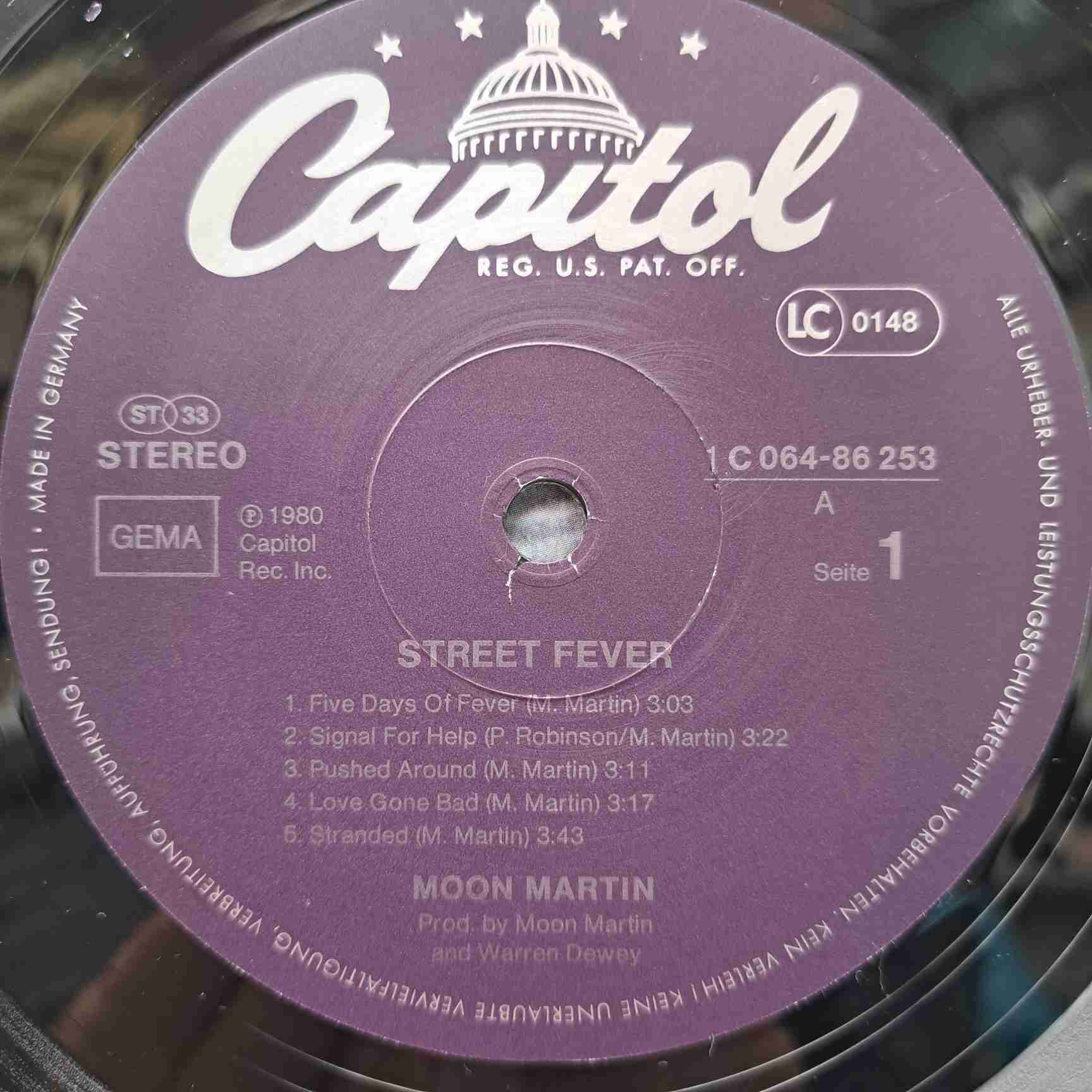Moon Martin – Street Fever - Disc VINIL LP VG+ - imagine 2
