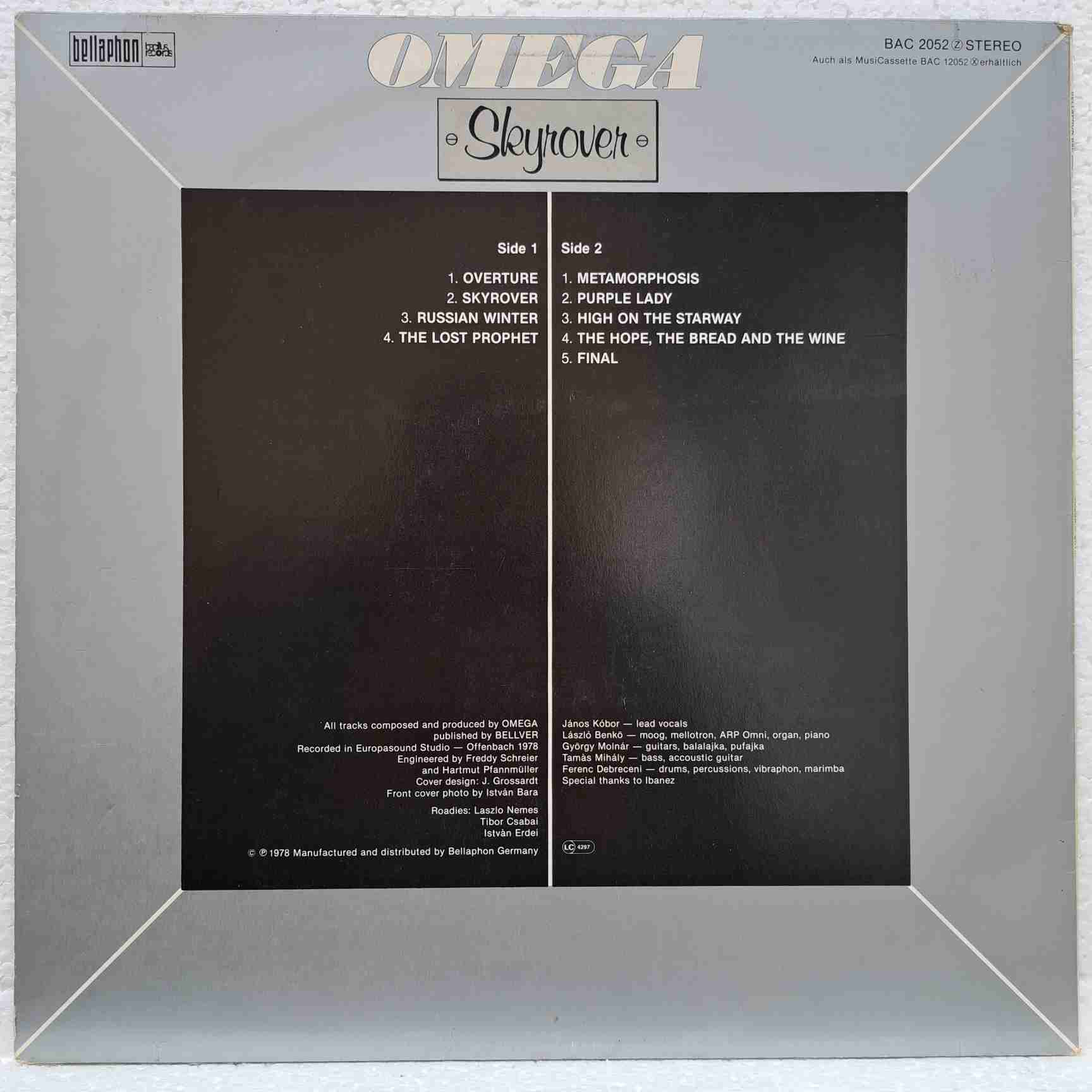 Omega – Skyrover - Disc VINIL LP VG+ - imagine 2