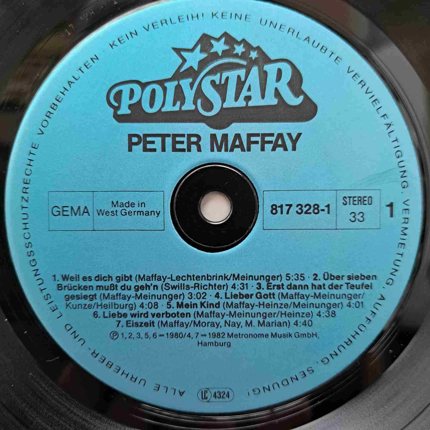Peter Maffay – 80-83 - Disc VINIL LP VG VG+ - imagine 2