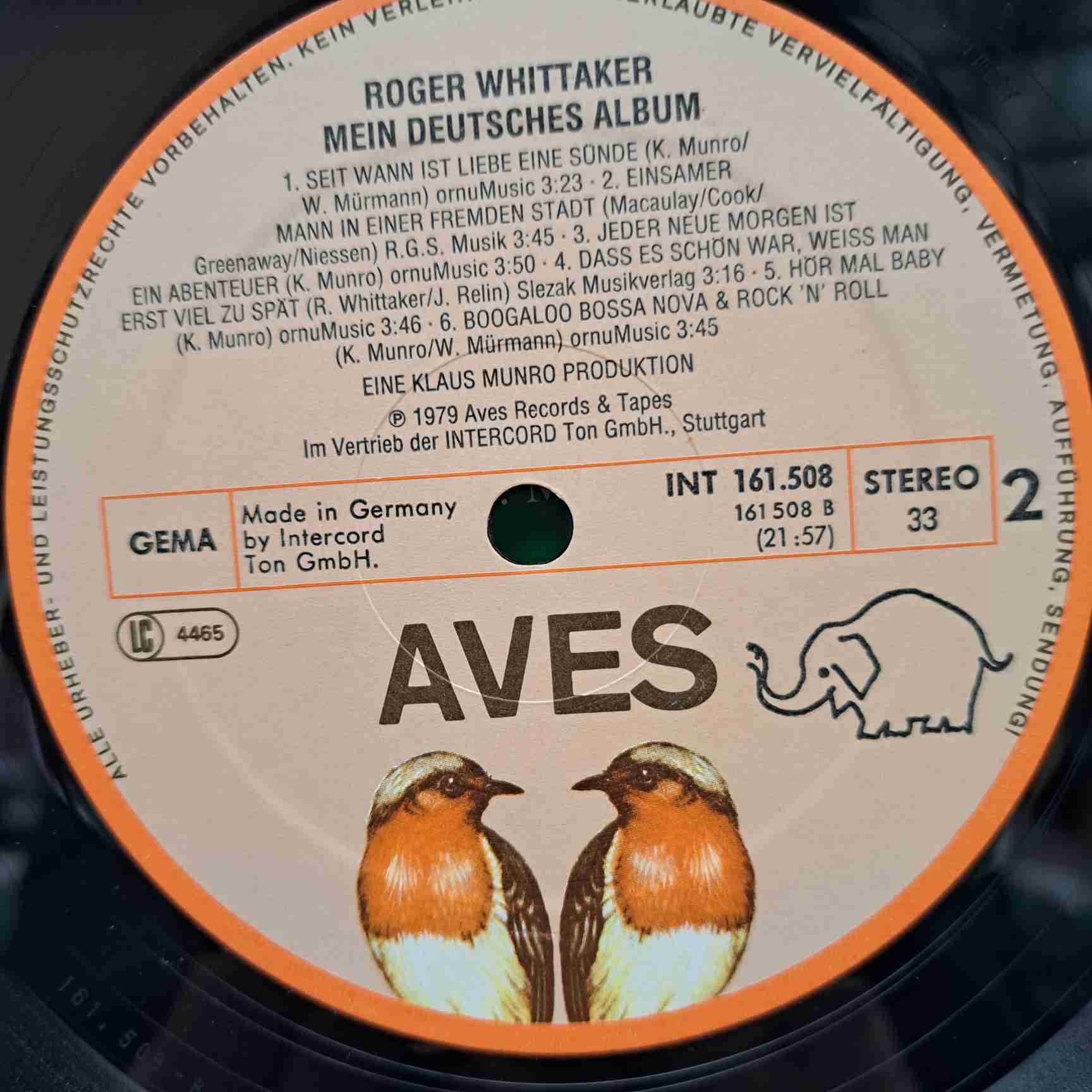 Roger Whittaker – Mein Deutsches Album - Disc VINIL LP VG VG+ - imagine 2