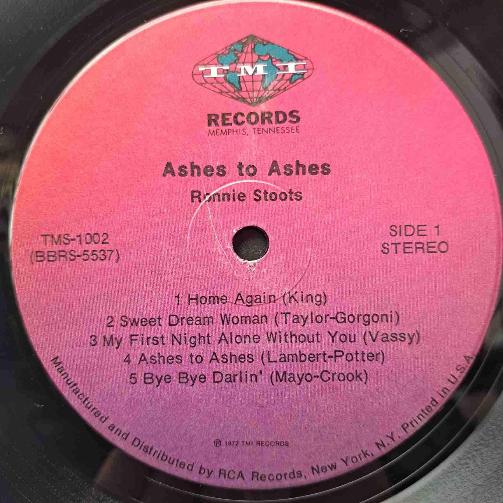 Ronnie Stoots – Ashes To Ashes - Disc VINIL LP VG VG+ - imagine 2