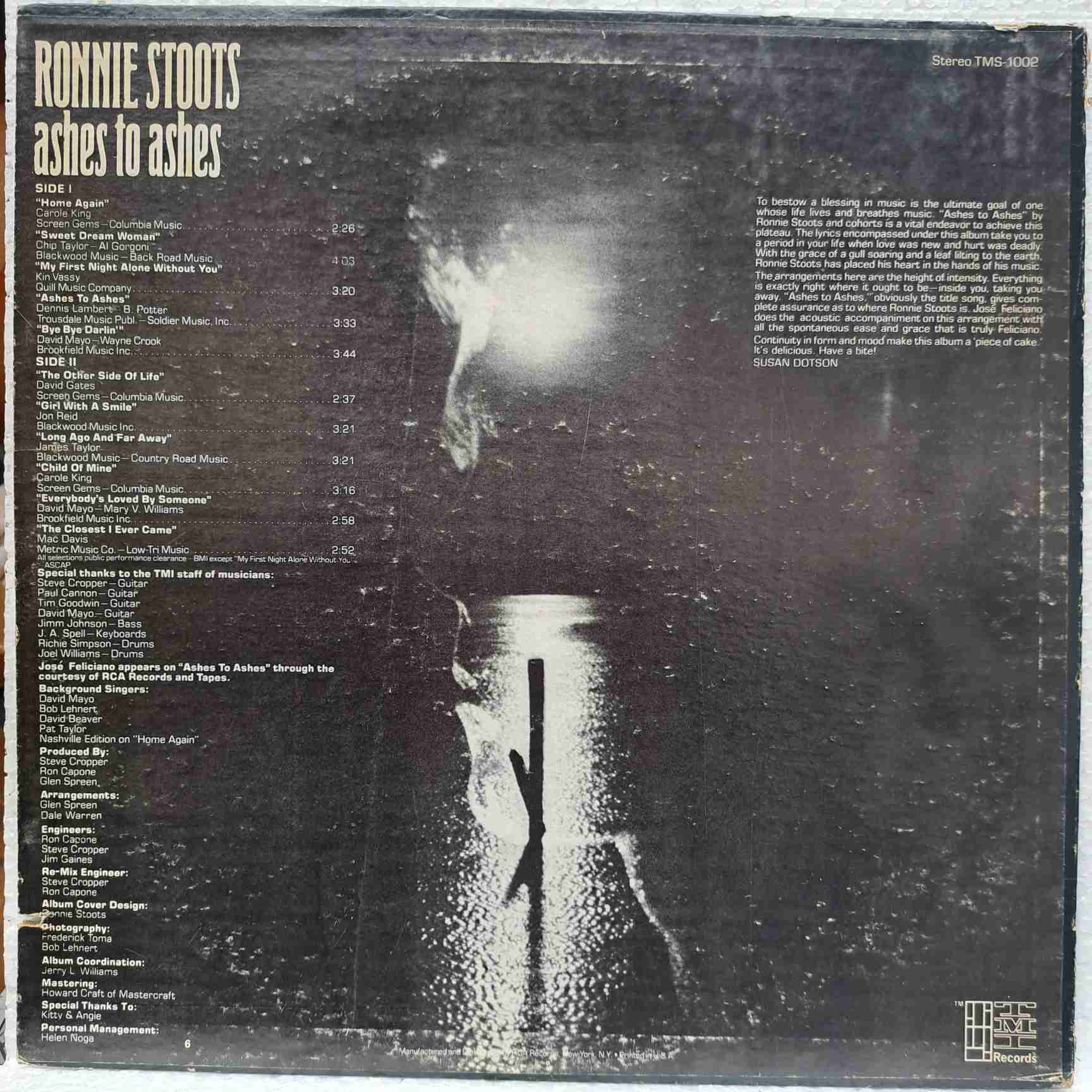 Ronnie Stoots – Ashes To Ashes - Disc VINIL LP VG VG+ - imagine 3