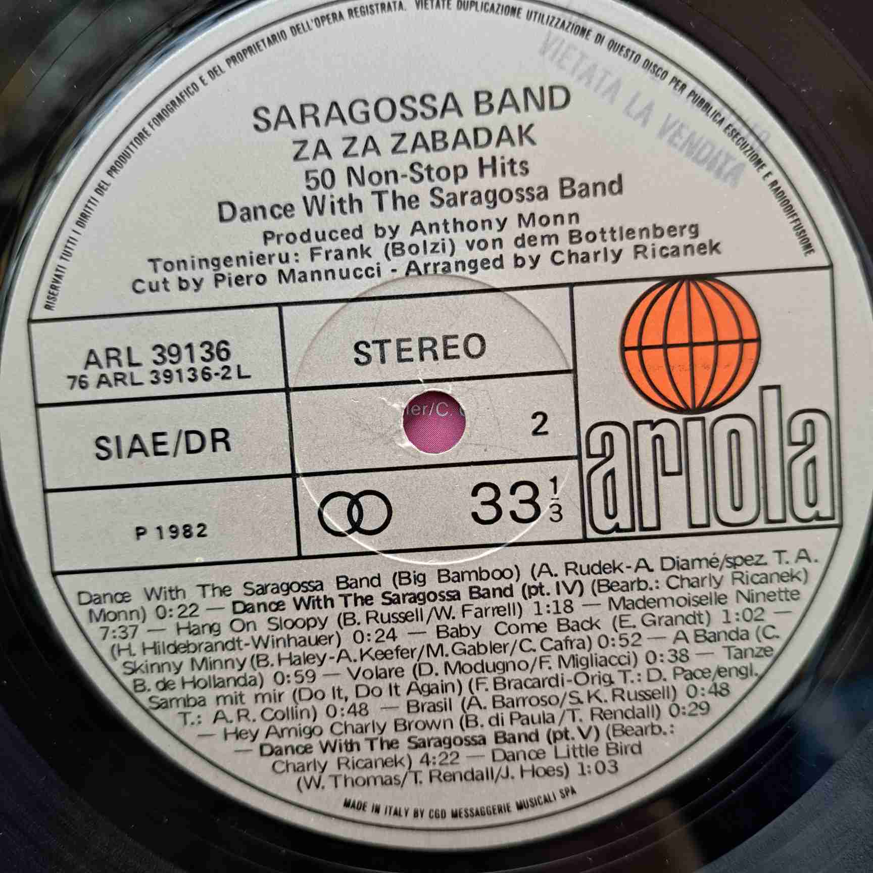 Saragossa Band – Za Za Zabadak - 50 Non Stop Hits- Dance With The Saragossa Band - Disc VINIL LP VG+ - imagine 2
