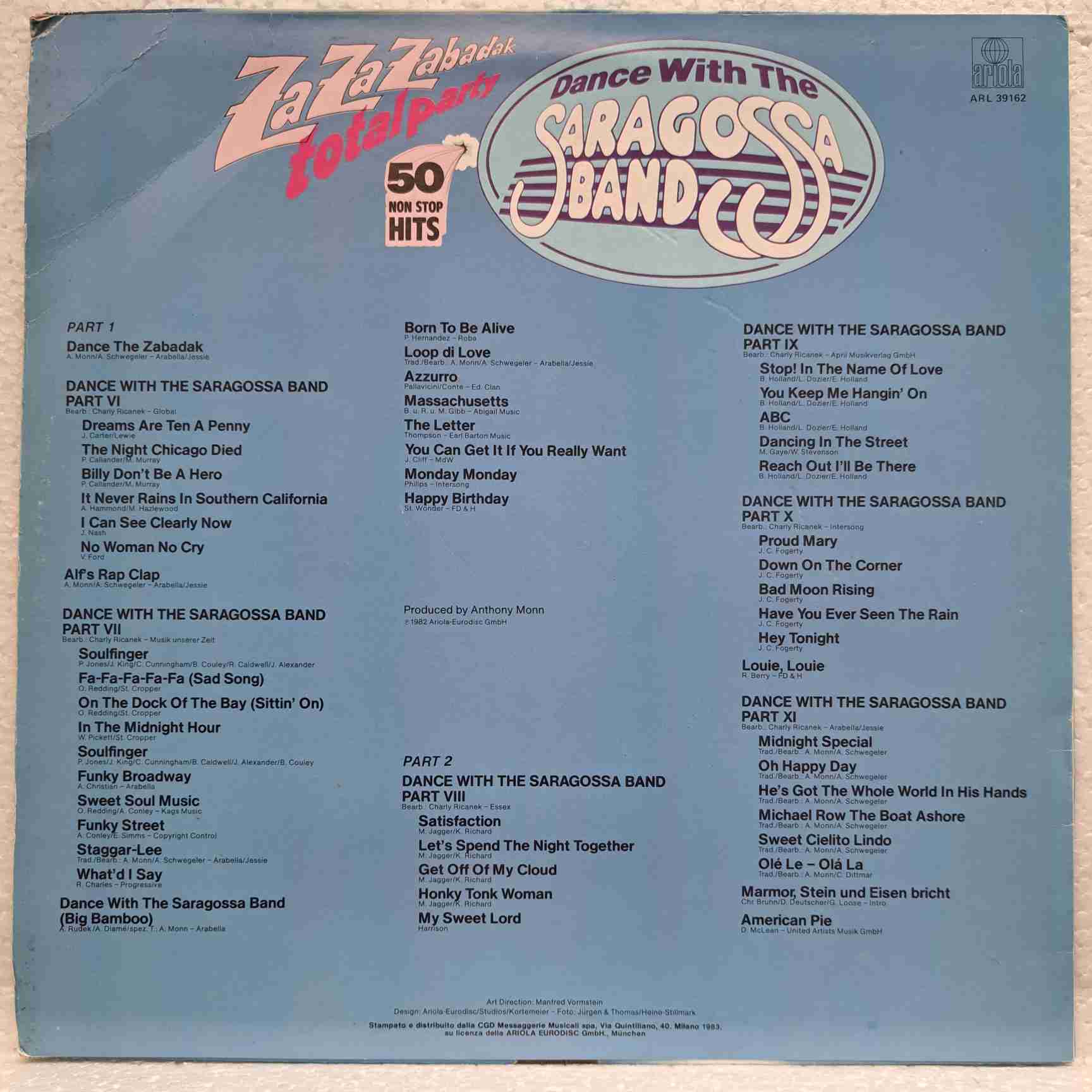 Saragossa Band – Za Za Zabadak Total Party - Disc VINIL LP VG+ - imagine 3
