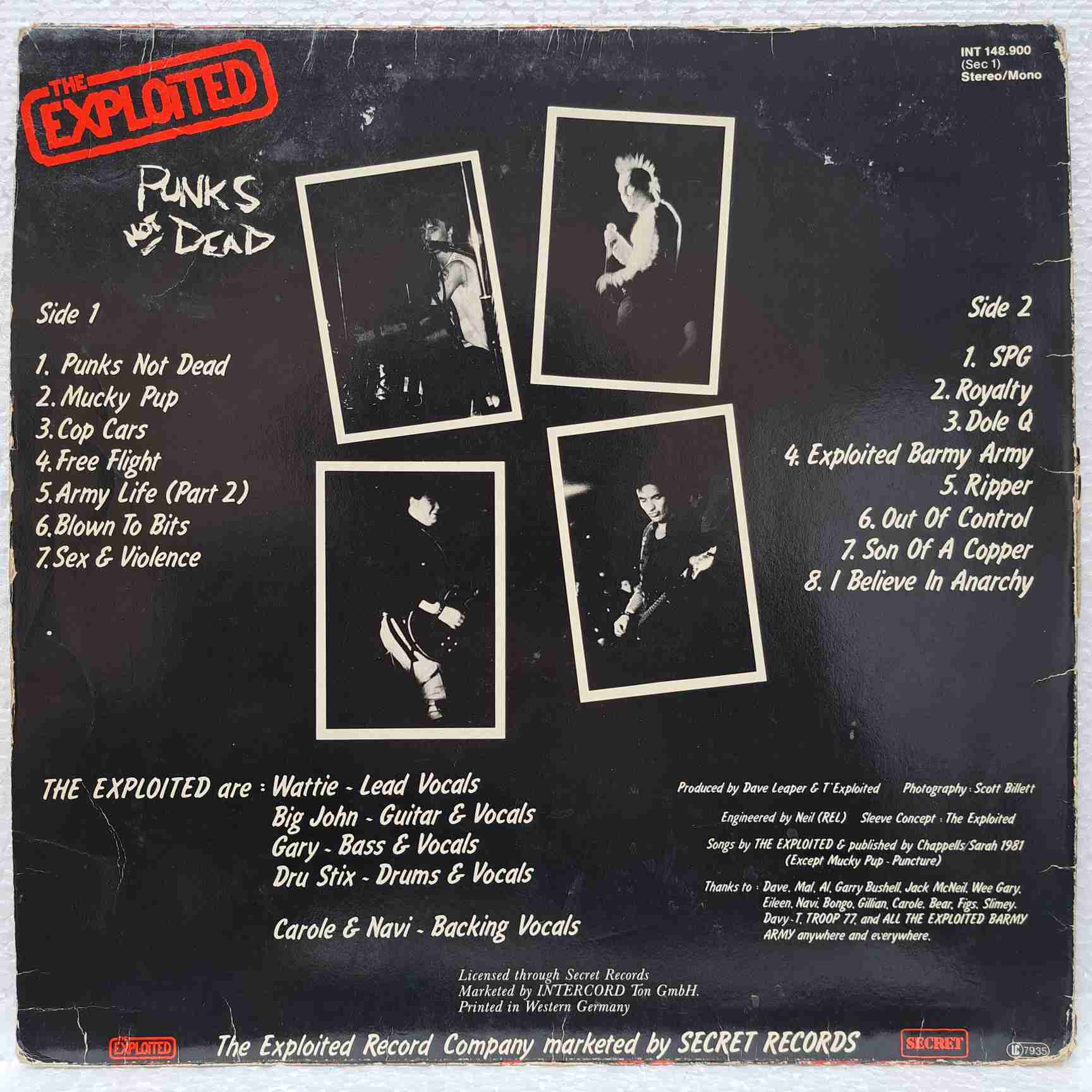 The Exploited – Punks Not Dead - Disc VINIL LP VG VG+ - imagine 3