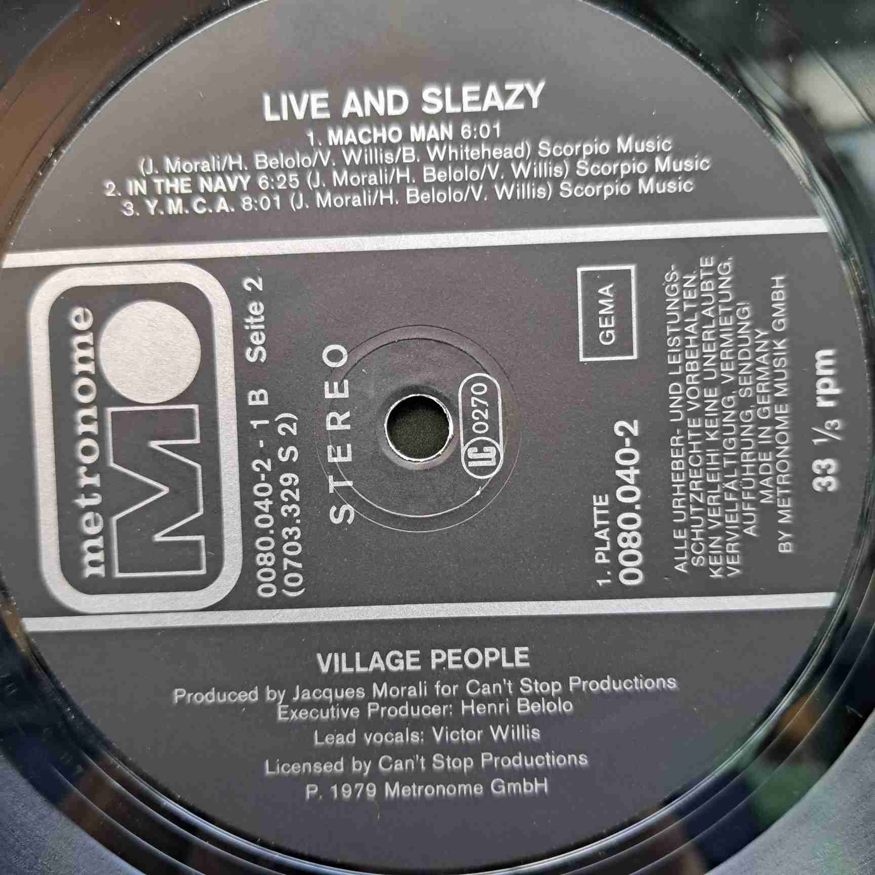 Village People – Live And Sleazy - Disc VINIL 2LP VG VG+ - imagine 2