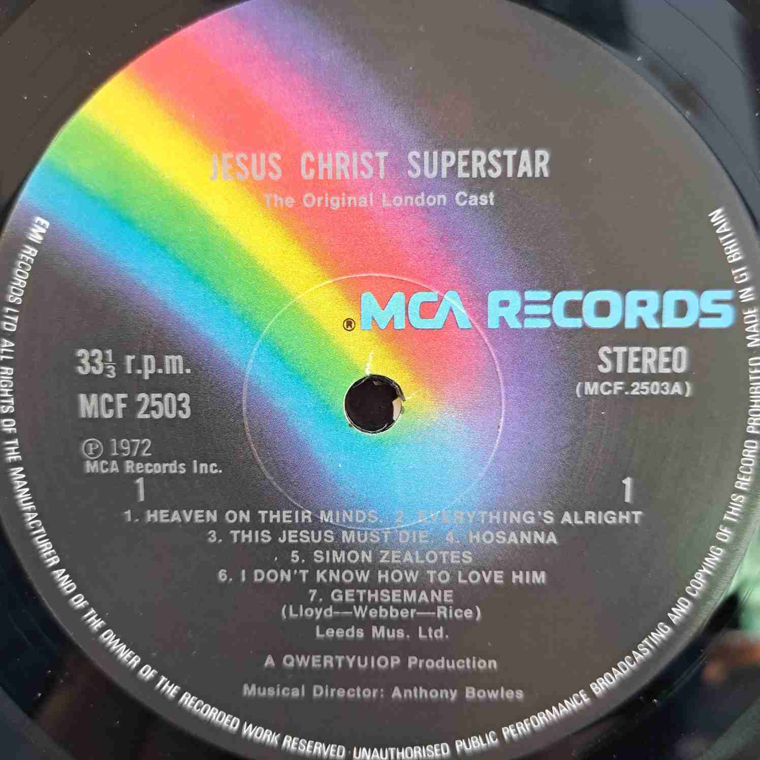 Andrew Lloyd Webber And Tim Rice – Jesus Christ Superstar (Original London Cast) - Disc VINIL LP VG+UK - imagine 2