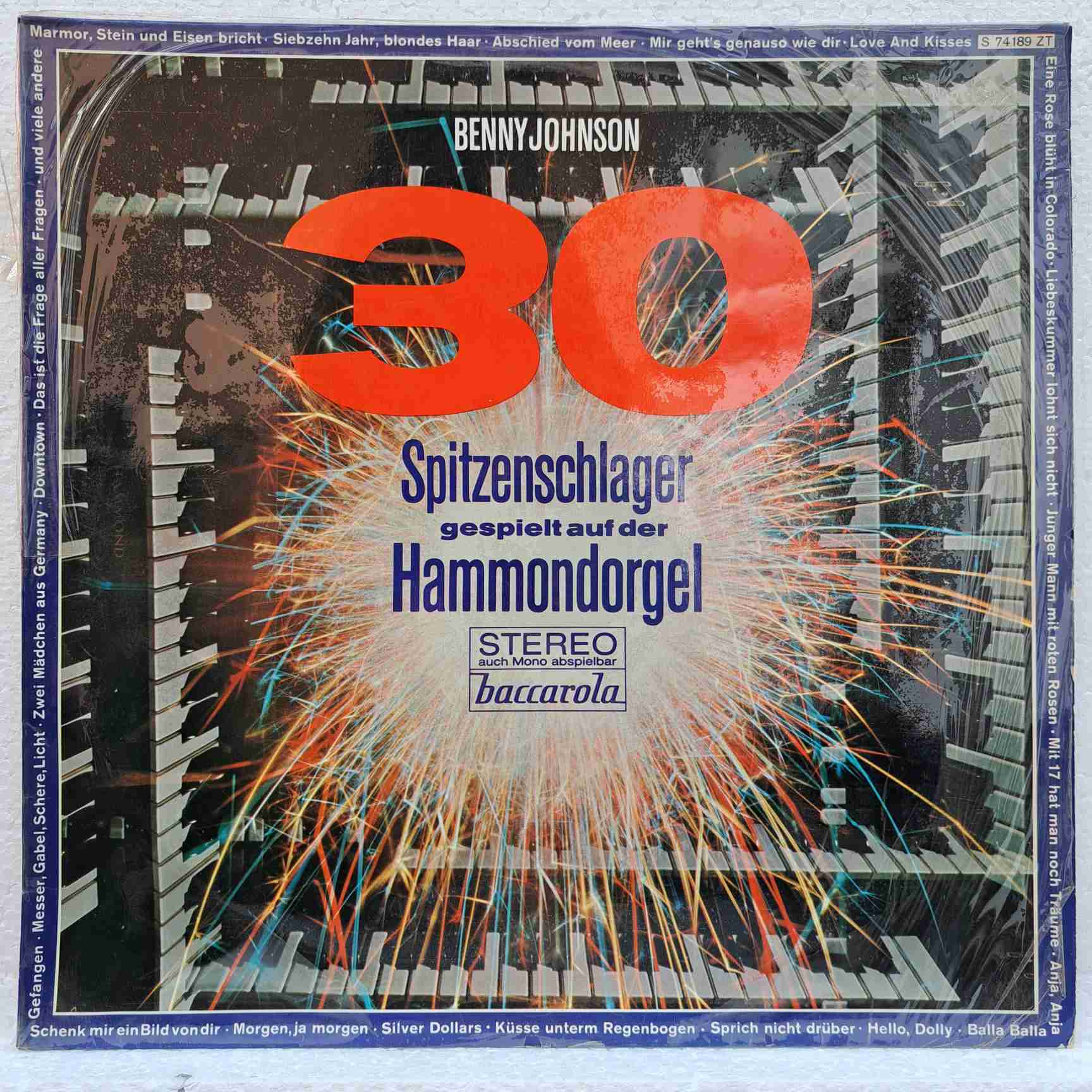 Benny Johnson – 30 Spitzen-Schlager Gespielt Auf Der Hammondorgel - Disc VINIL LP VG
