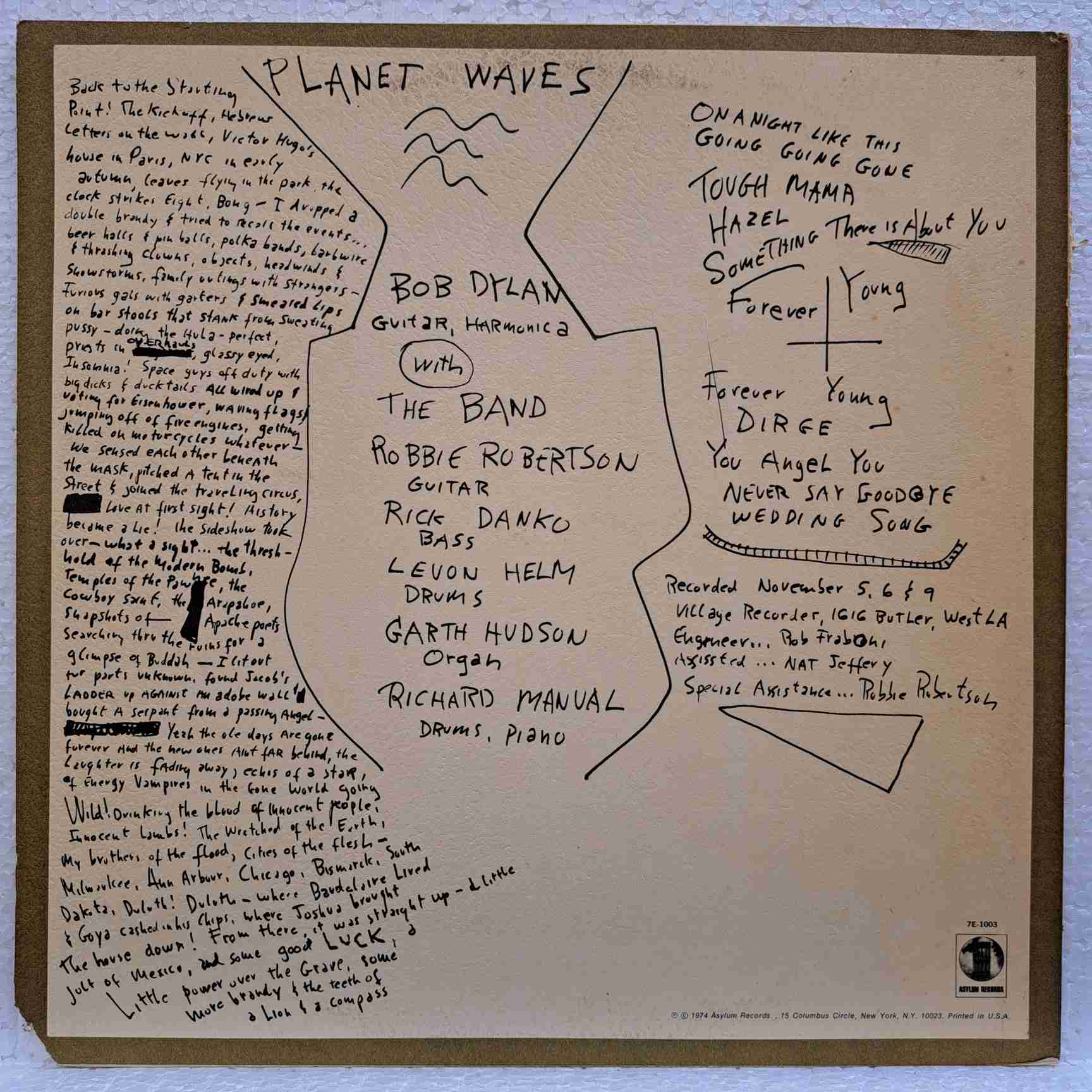 Bob Dylan – Planet Waves - Disc VINIL LP VG+ US - imagine 3